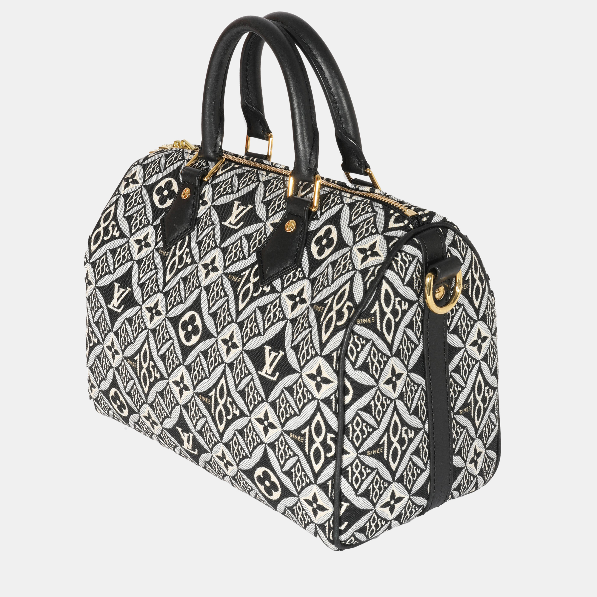 

Louis Vuitton Grey Leather Jacquard Since 1854 Speedy Bandouliere 25 Satchel Bag