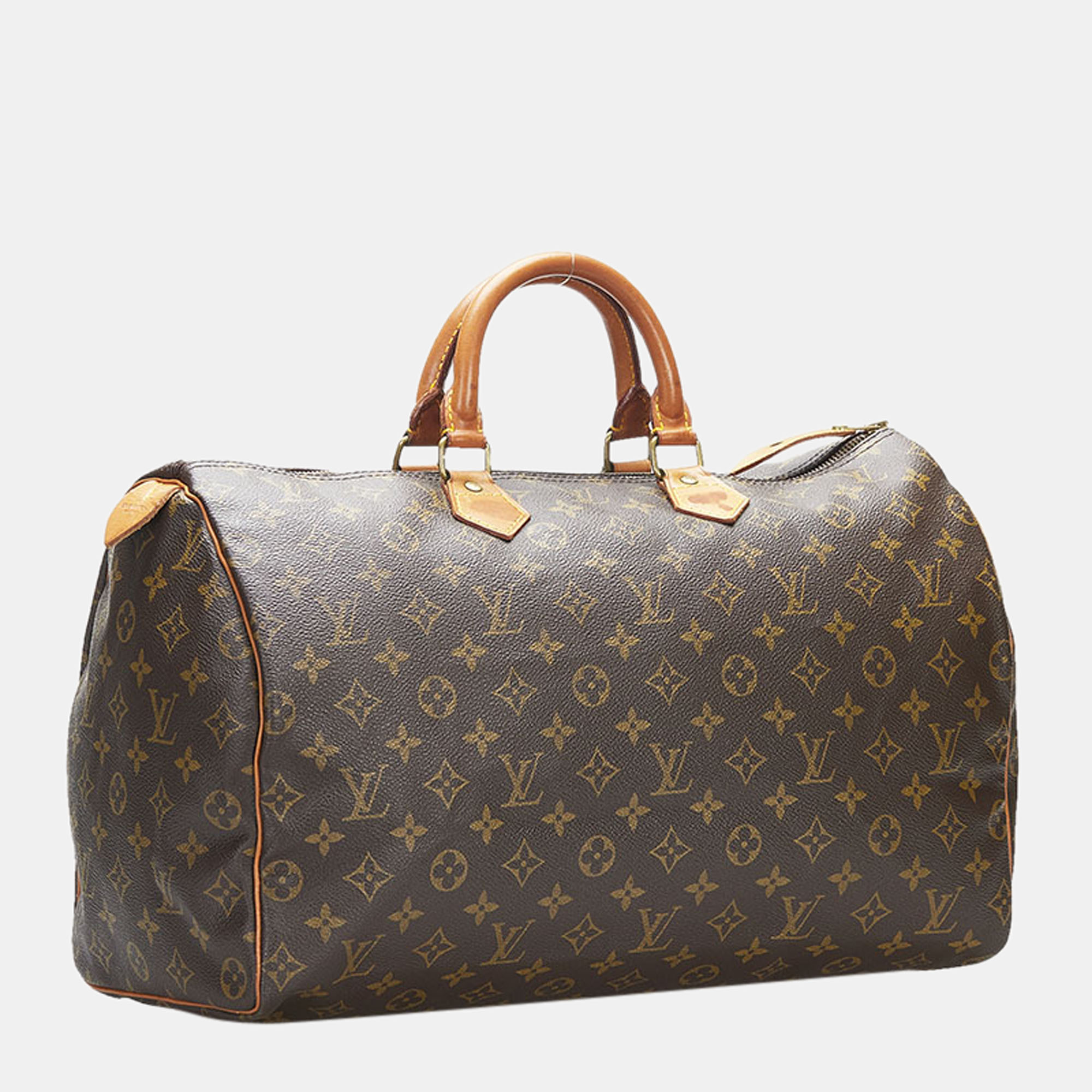 

Louis Vuitton Brown Monogram Canvas Speedy 40 Satchel Bag