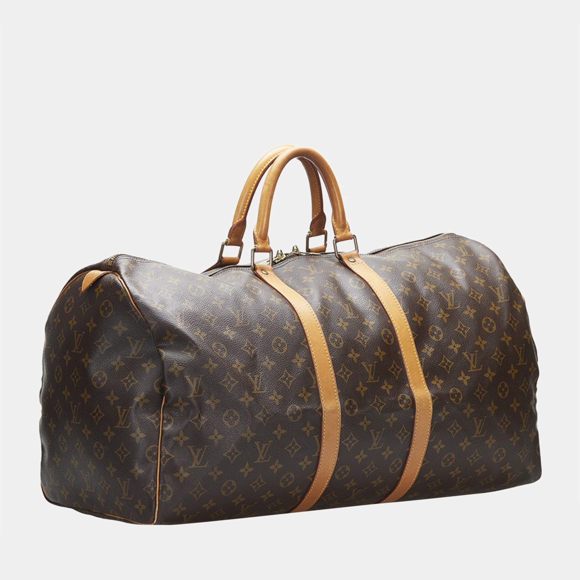 

Louis Vuitton Brown Canvas Monogram Keepall 55 Duffel Bag