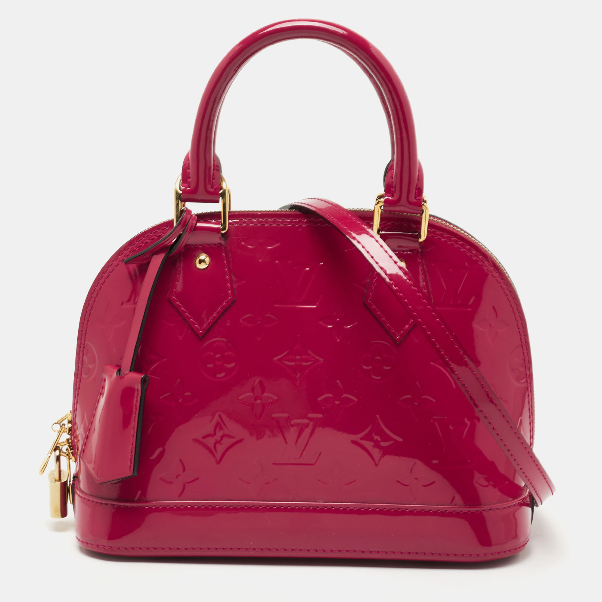 Pre Owned Louis Vuitton Indian Rose Monogram Vernis Alma BB Bag