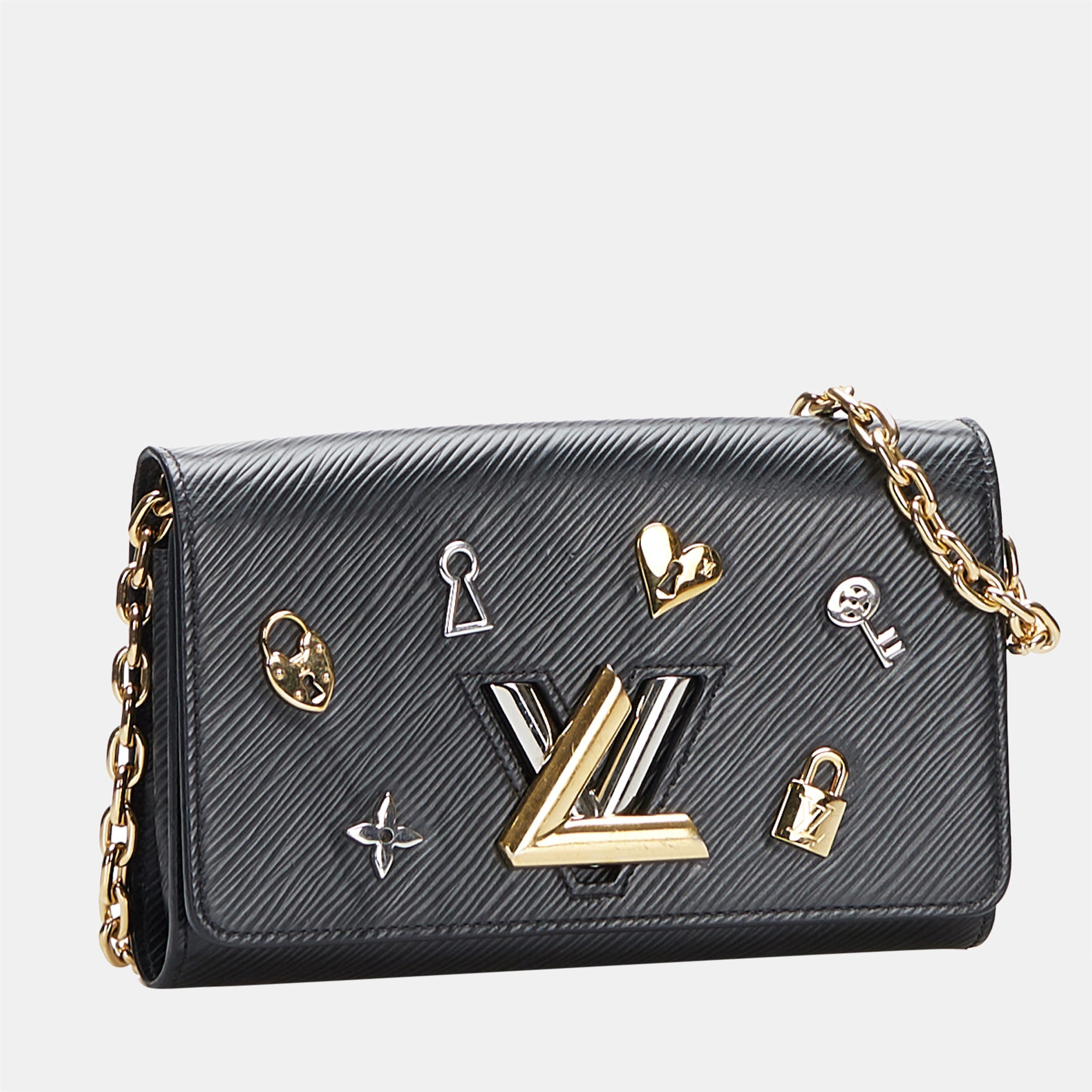 

Louis Vuitton Black Epi Twist Love Lock Chain Wallet