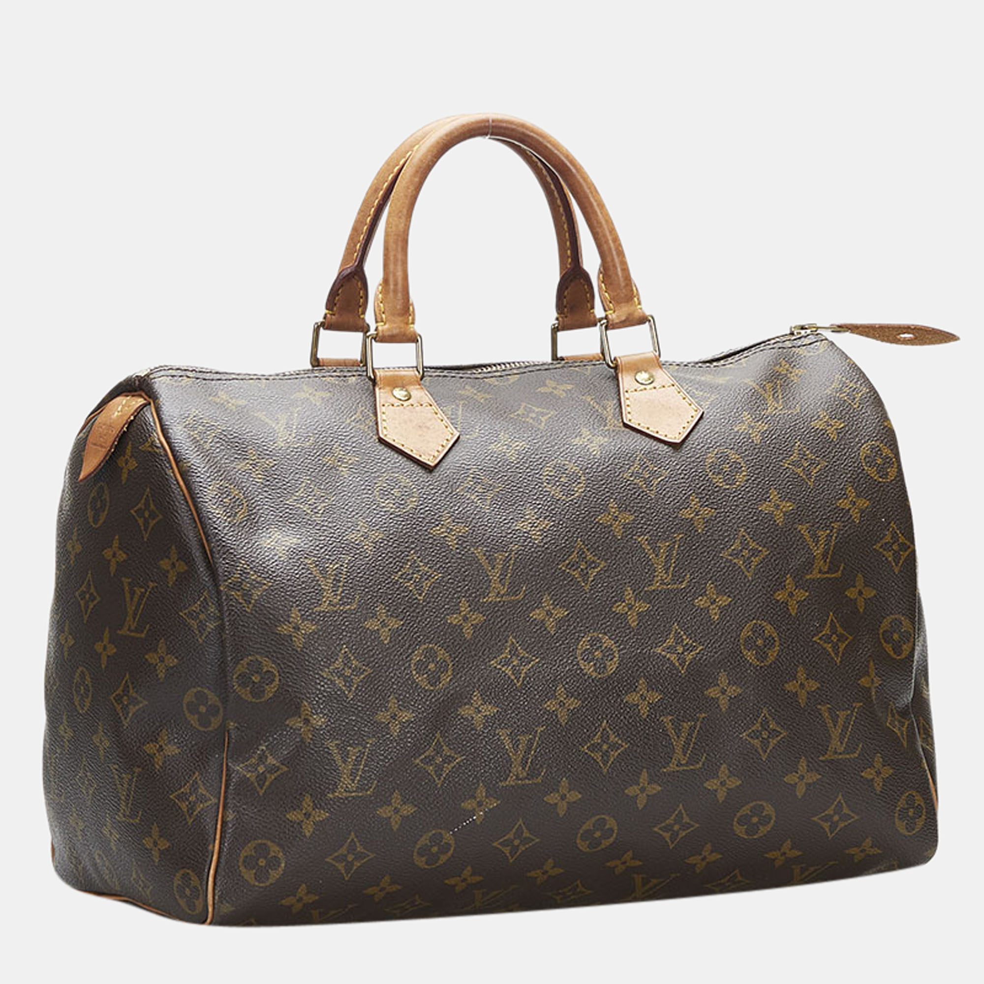 

Louis Vuitton Brown Canvas Monogram Speedy 35 Satchel Bag