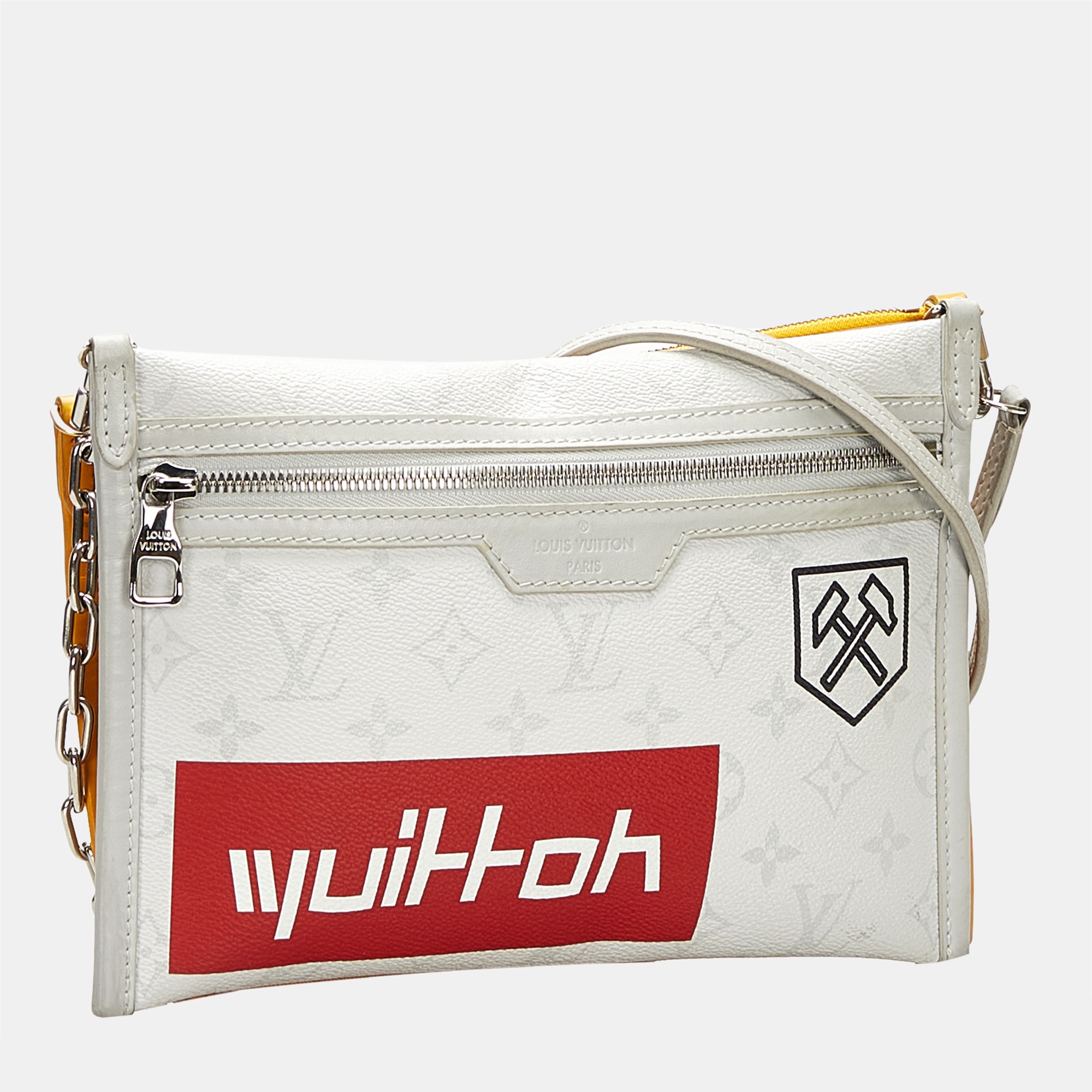 

Louis Vuitton White/Yellow Monogram Antarctica Double Flat Messenger
