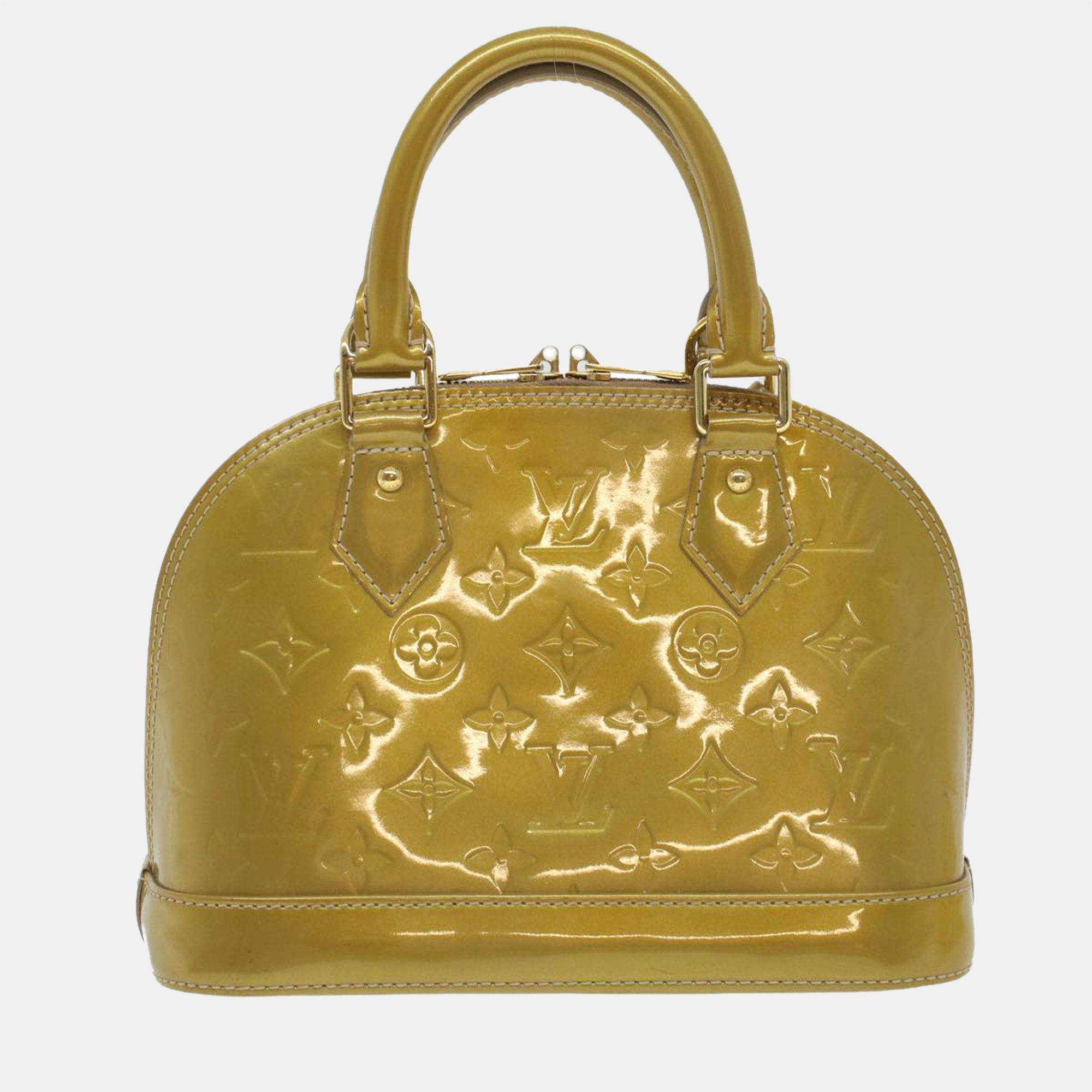 

Louis Vuitton Green Monogram vernis Alma BB bag, Gold