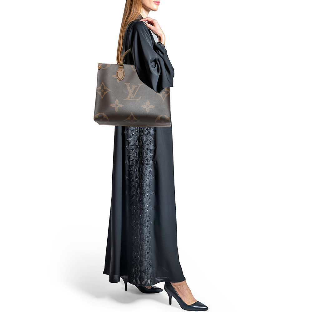 

Louis Vuitton Reverse Monogram Canvas Giant Onthego MM Bag, Brown