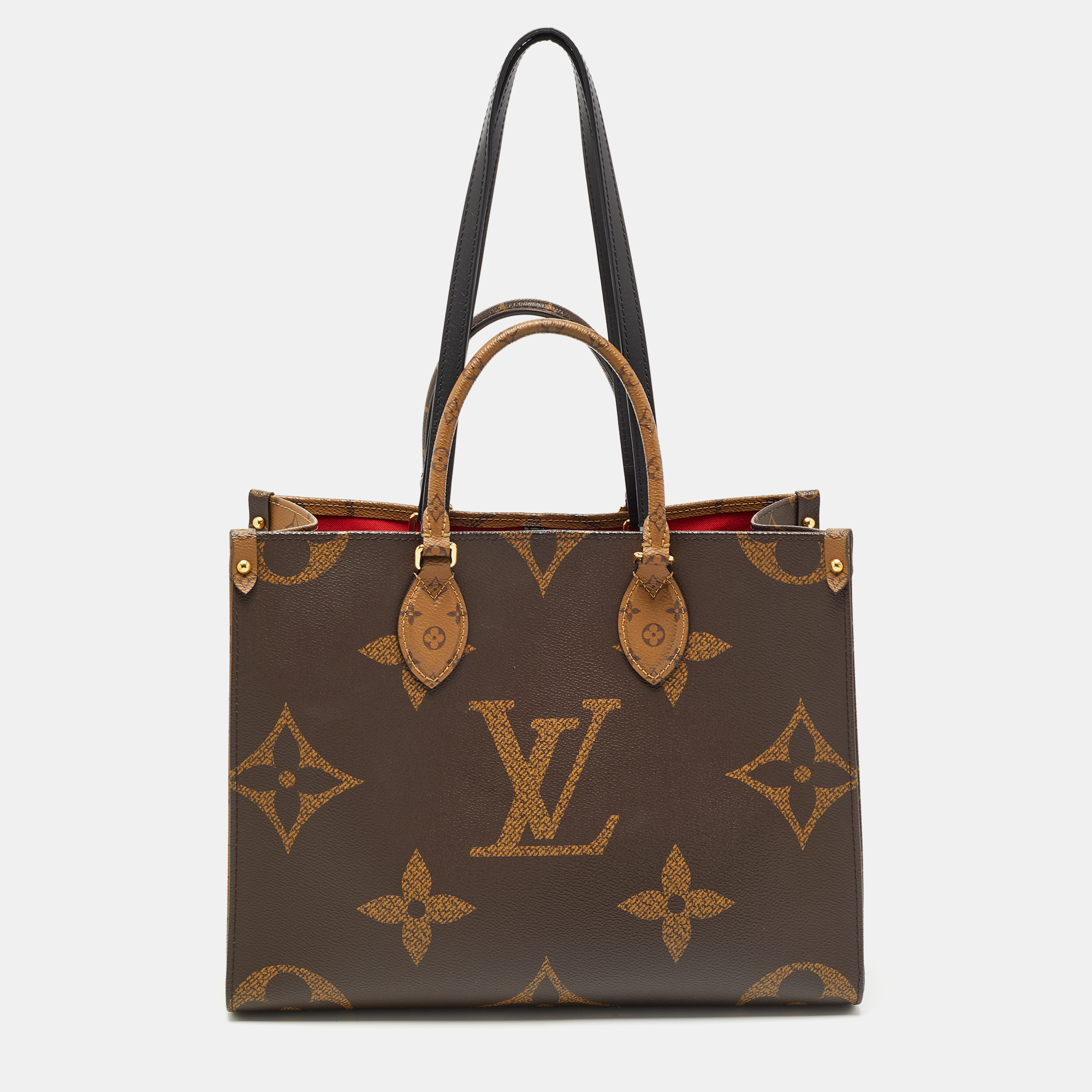 Click to view more detailed imagery on our partner's website Pre-owned Louis Vuitton Reverse Monogram Canvas Giant Onthego Mm Bag In Brown