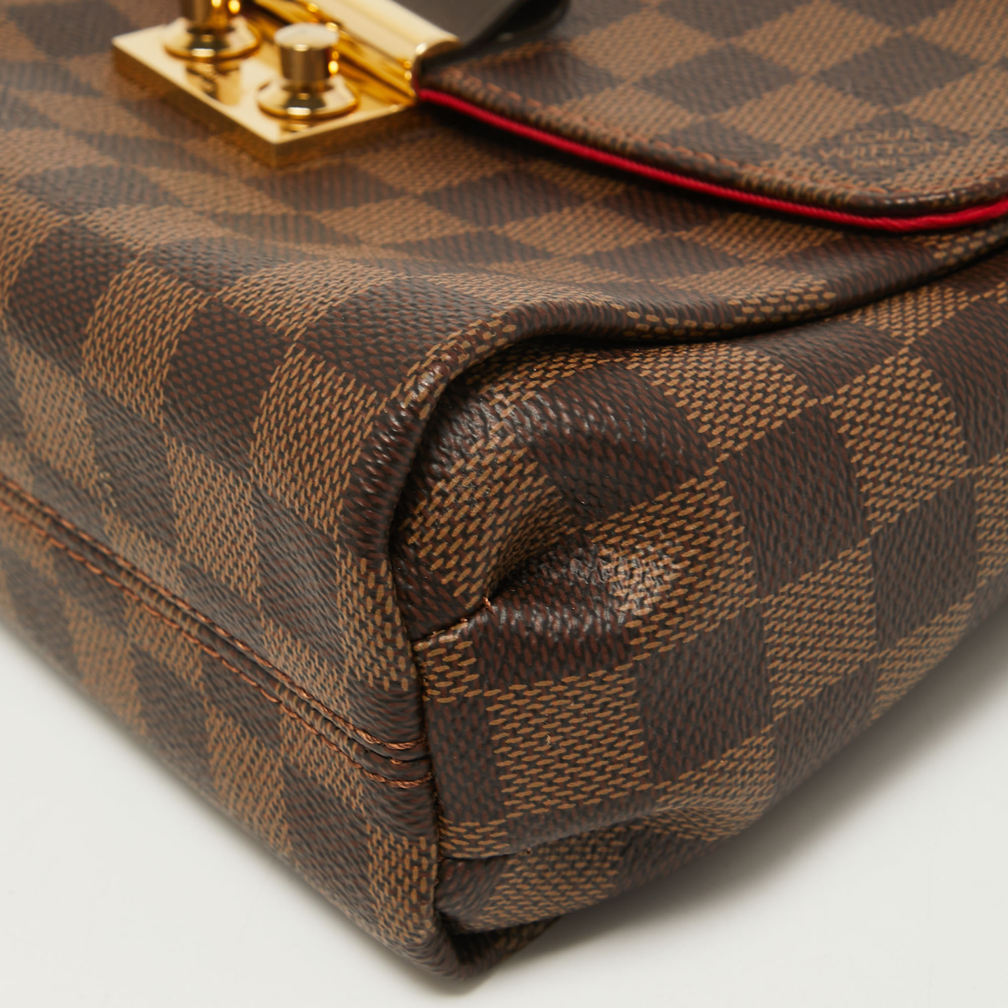 Louis Vuitton Brown Damier Ebene Croisette Chain Wallet