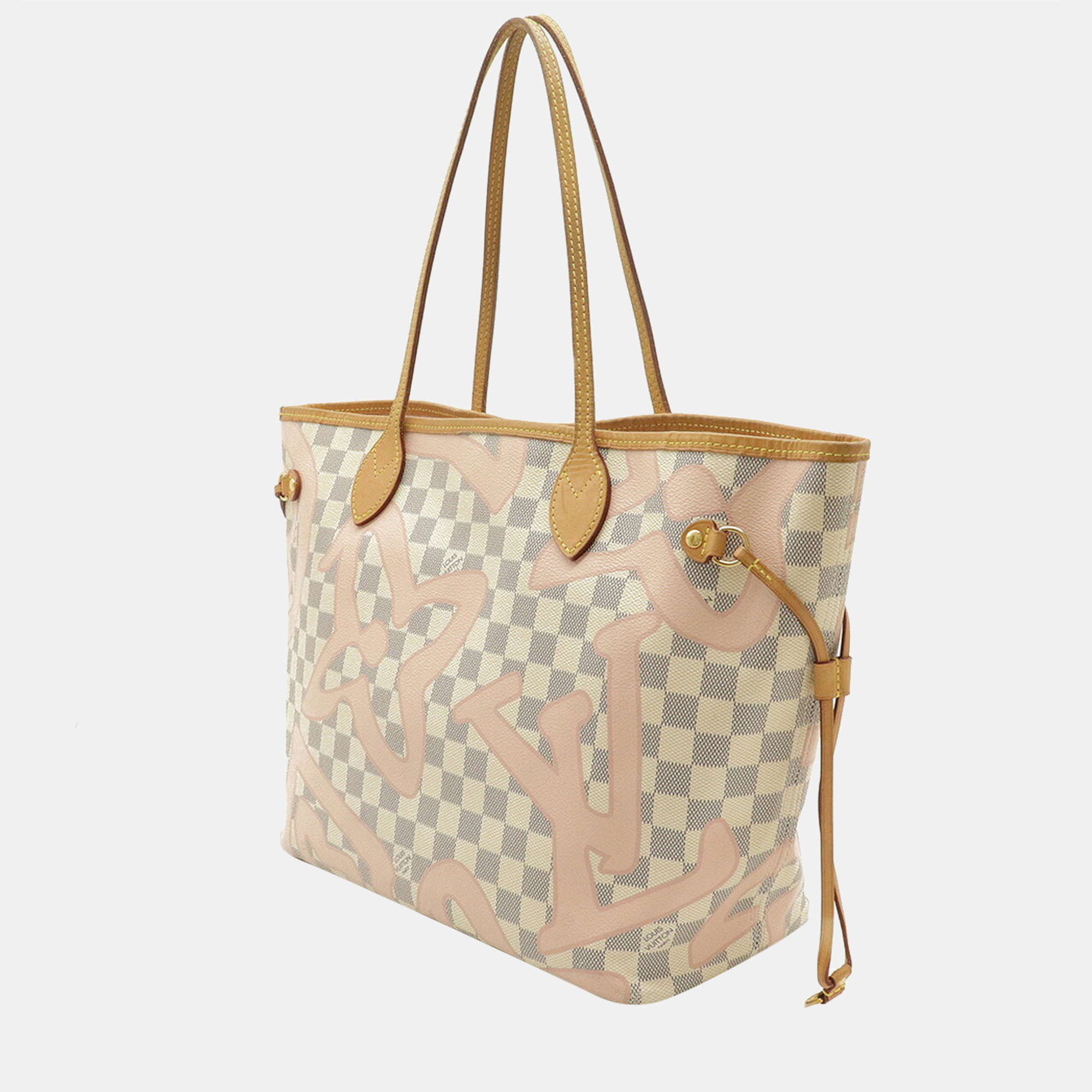 

Louis Vuitton White/Pink Damier Azur Canvas Tahitienne Neverfull MM Tote Bag