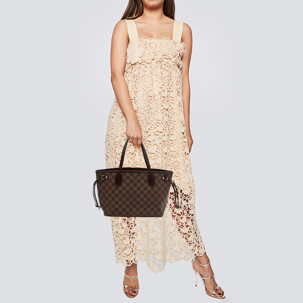 

Louis Vuitton Damier Ebene Canvas Neverfull PM Bag, Brown
