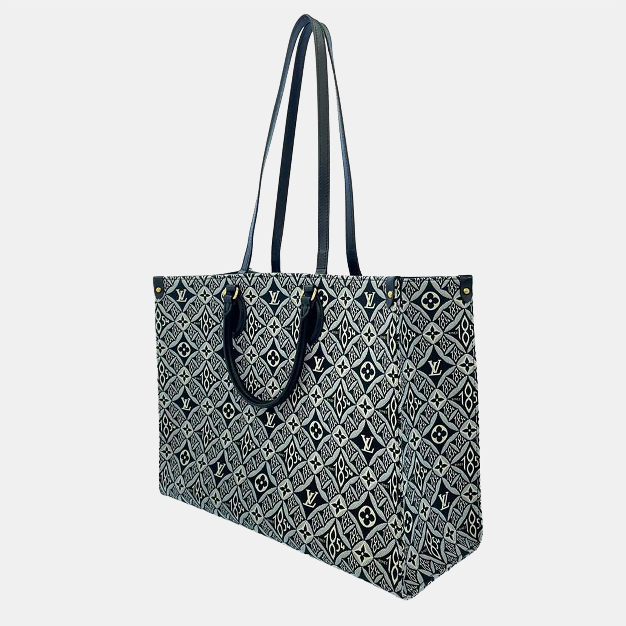 

Louis Vuitton Black/White Monogram Jacquard OnTheGo Limited Edition Since 1854 GM Tote Bag