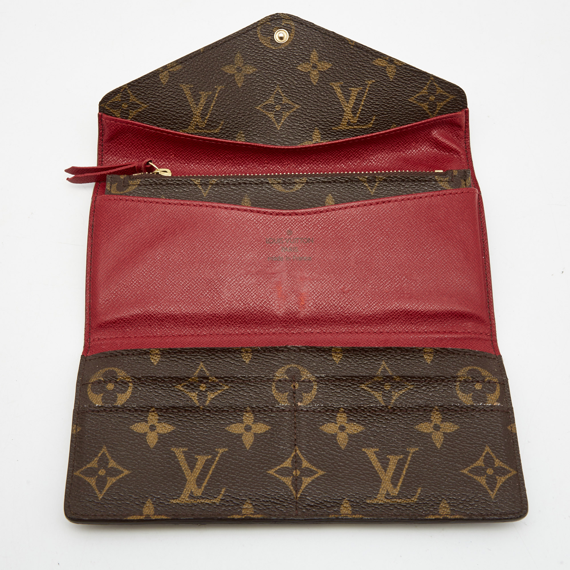 

Louis Vuitton Red Monogram Canvas Josephine Wallet, Brown