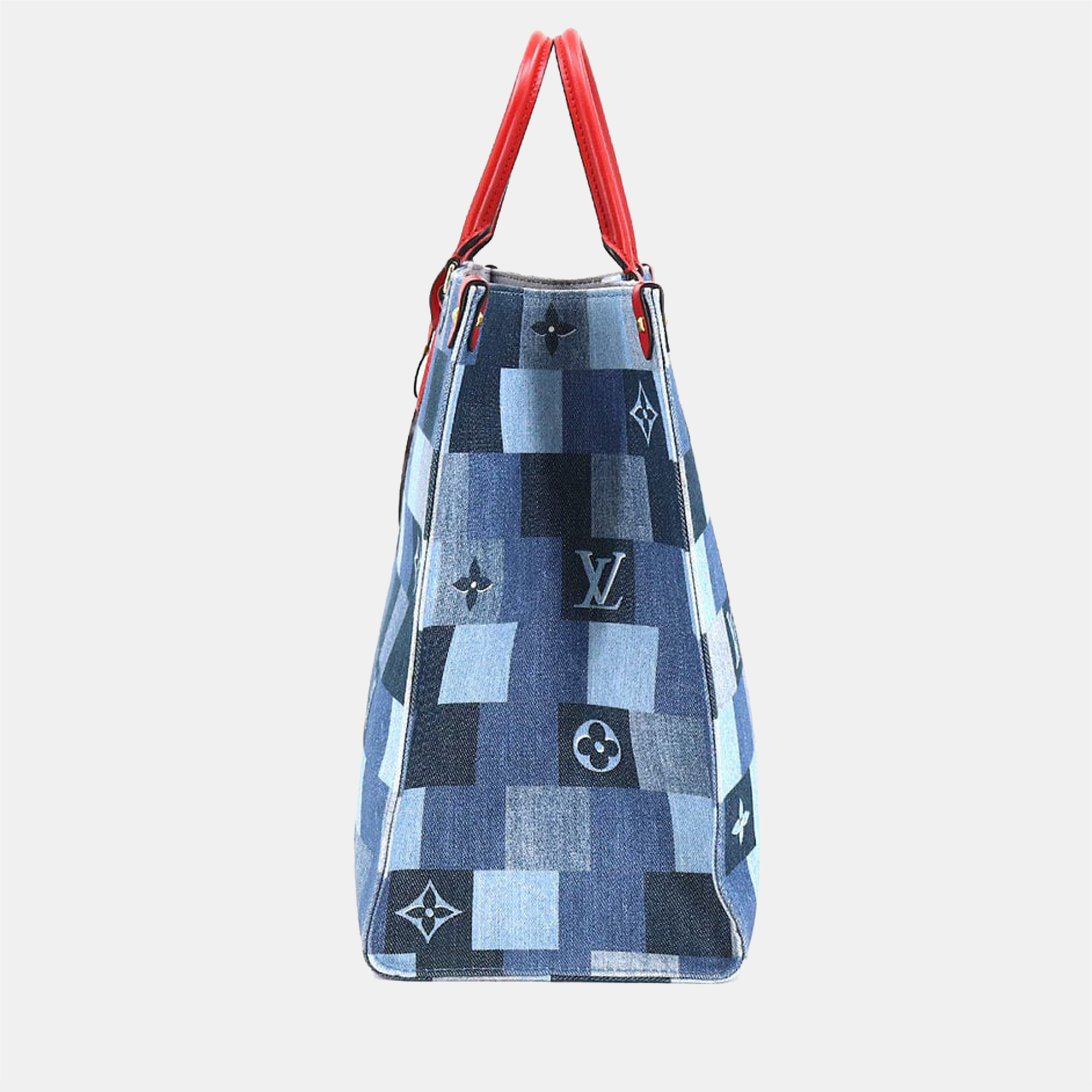 

Louis Vuitton Blue Monogram Damier Denim Onthego GM Tote Bag
