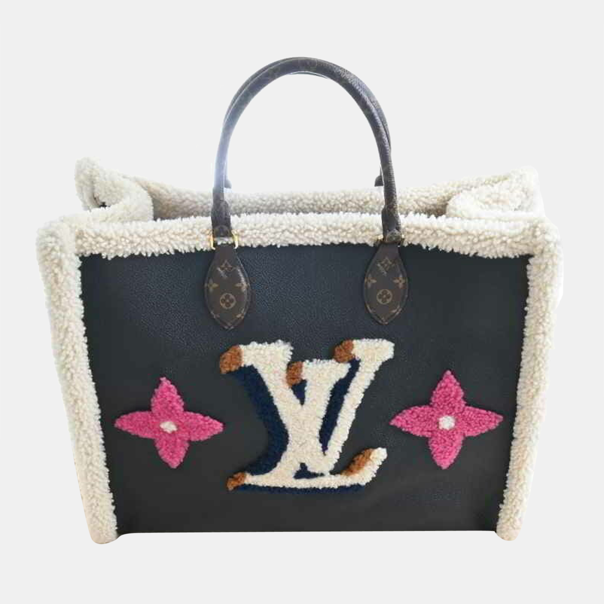 

Louis Vuitton Black Shearling Monogram OnTheGo GM Tote Bag