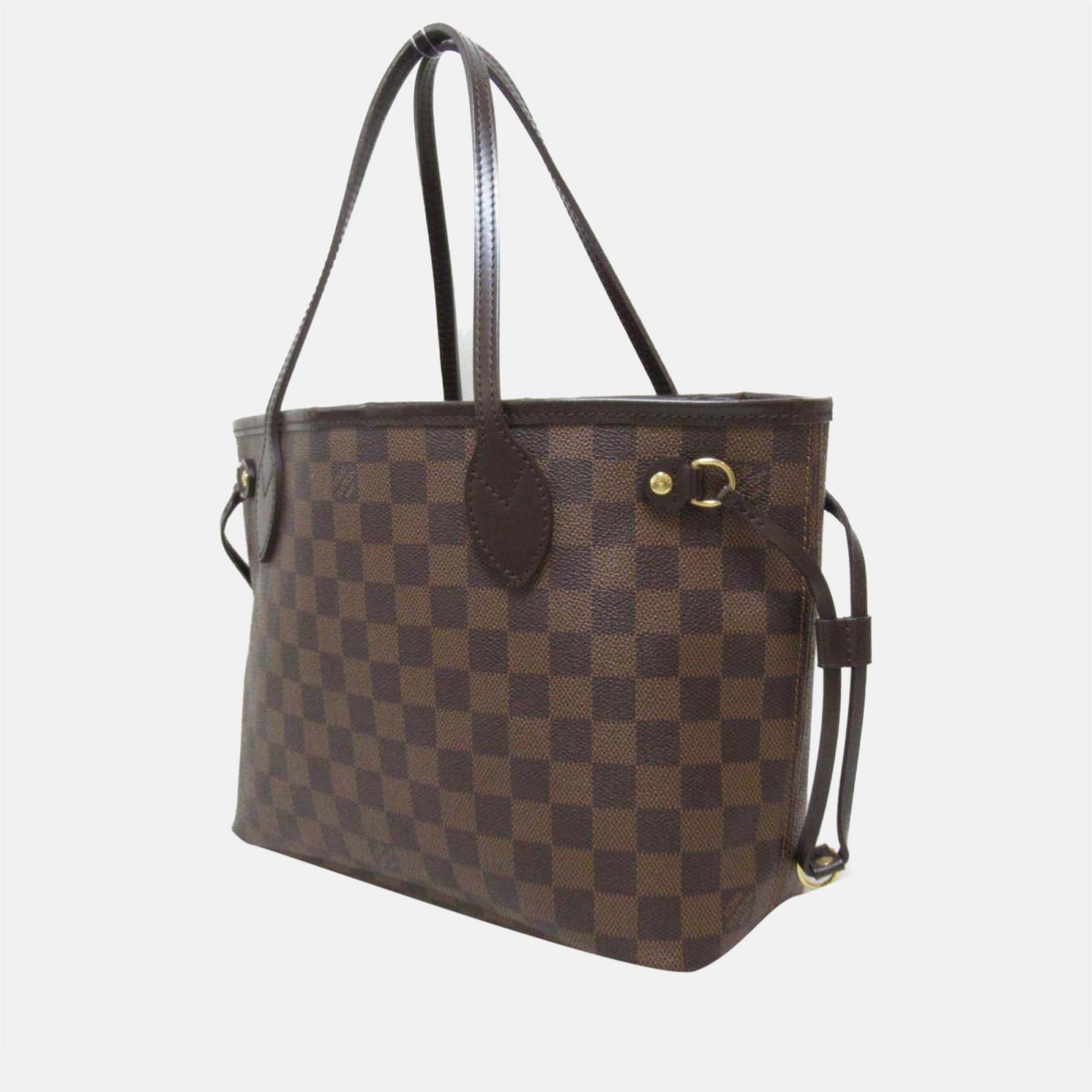 

Louis Vuitton Brown Canvas Damier Ebene Neverfull PM