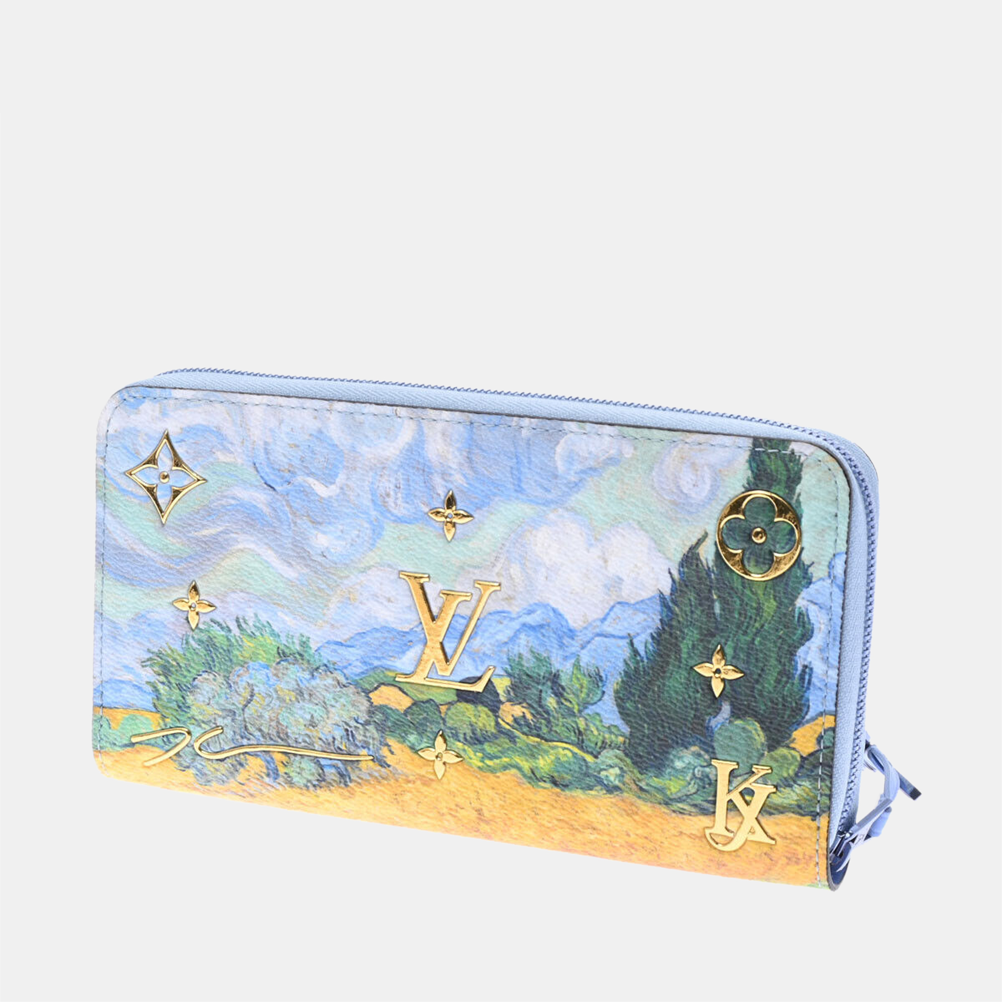 

Louis Vuitton Blue Leather Masters Collection By Jeff Koons Van Gogh Zippy Wallet