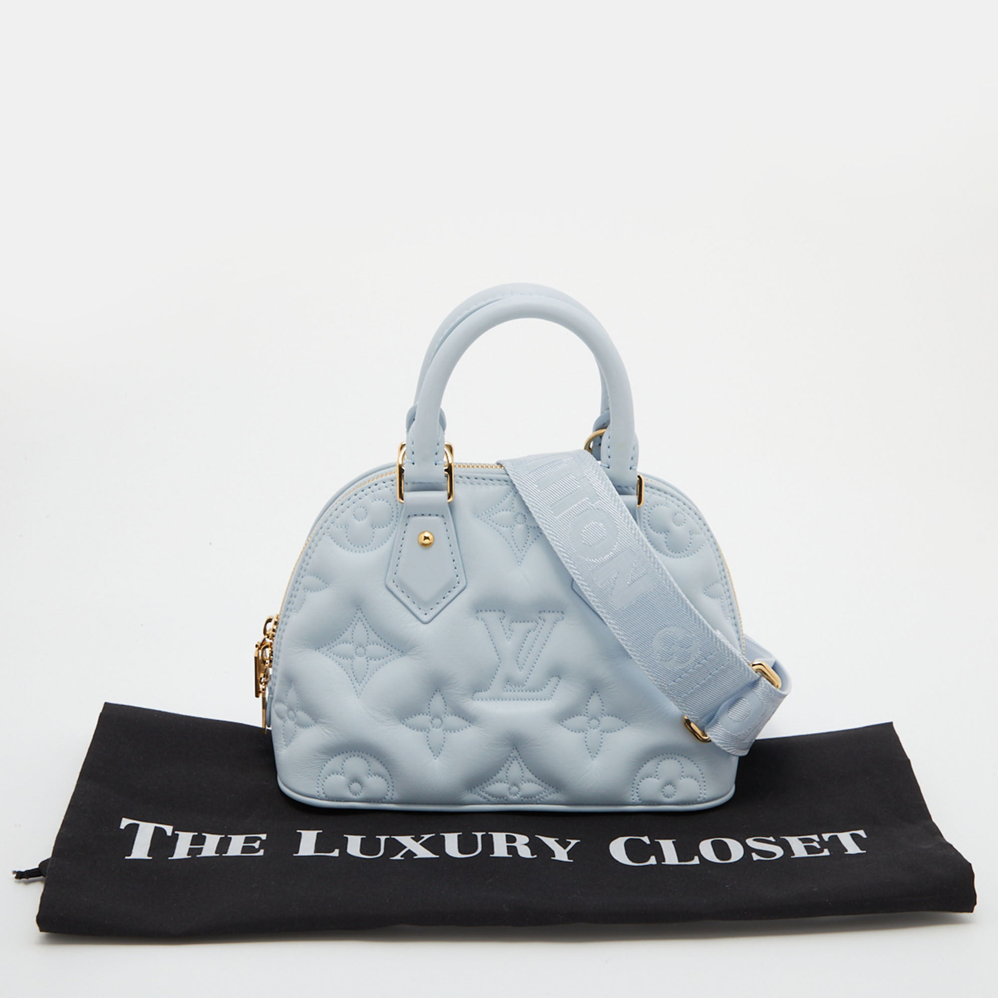 Louis Vuitton Glacier Blue Bubblegram Leather Alma BB Bag Louis Vuitton