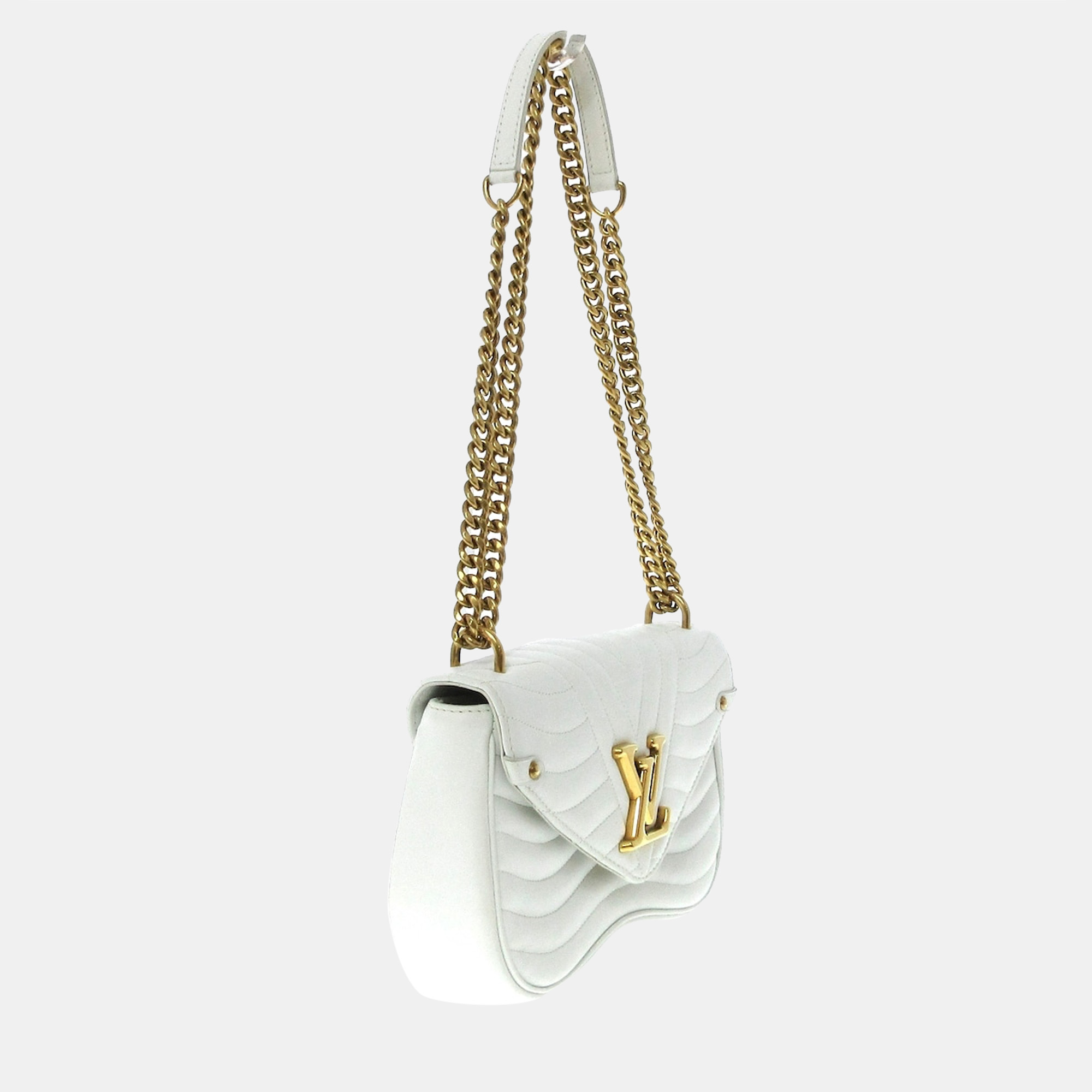 

Louis Vuitton White Leather New Wave Shoulder Bag