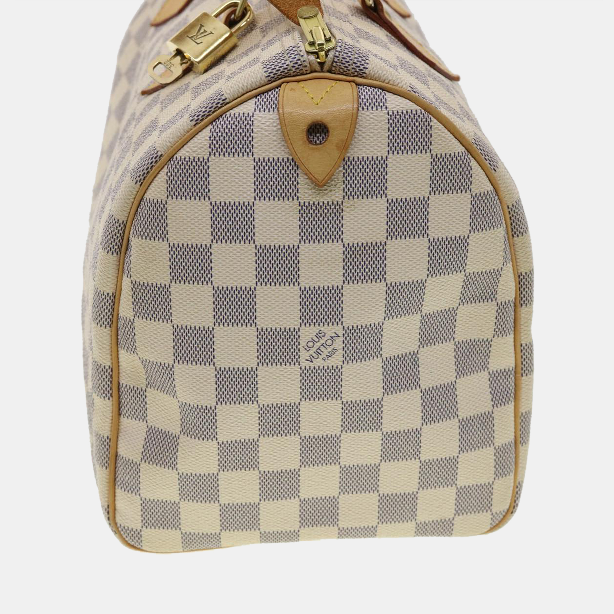 

Louis Vuitton White Damier Azur Canvas Speedy 30 Top Handle Bag