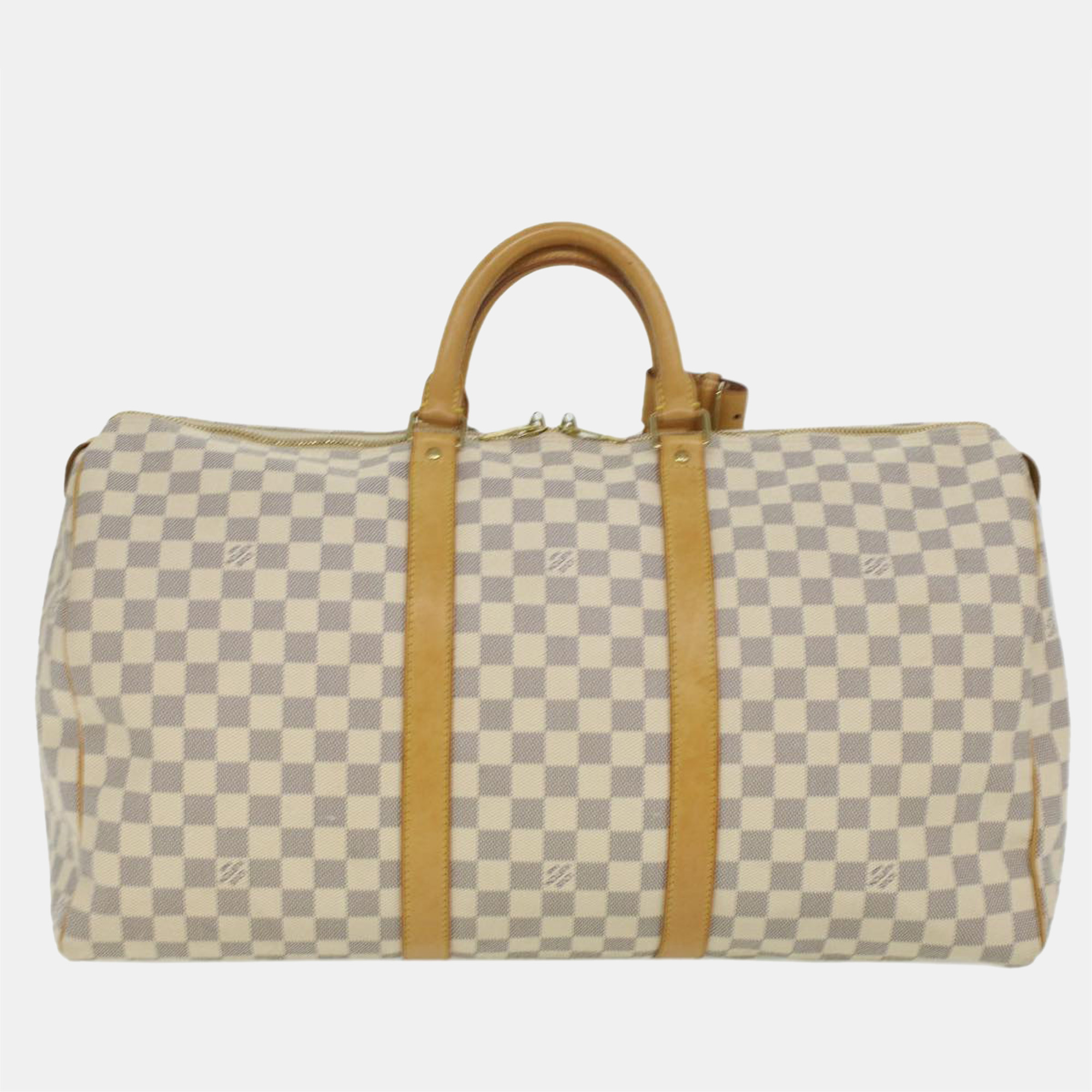 

Louis Vuitton White Damier Azur Canvas Keepall 50 Duffel Bag