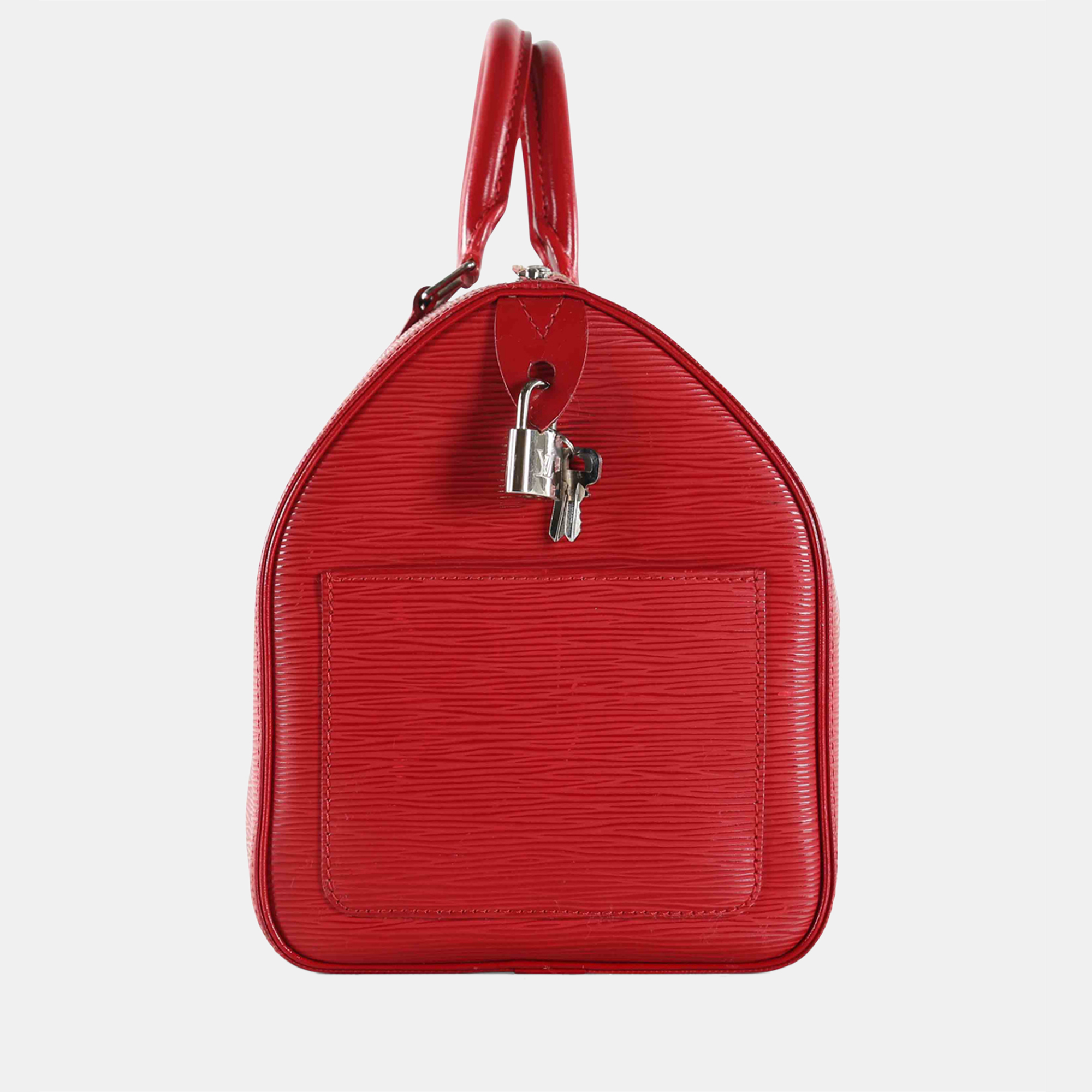 

Louis Vuitton Red Epi Leather Speedy 35 Handle Bag
