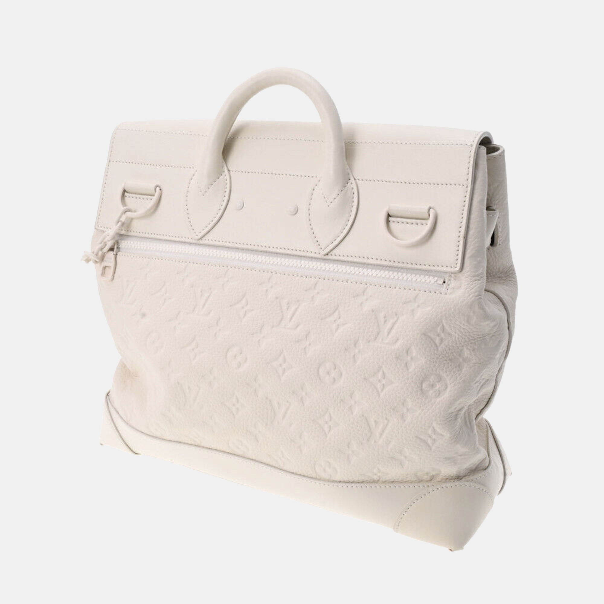 

Louis Vuitton White Leather Monogram Ann Platt Virgil Abloh Steamer Shoulder Bag