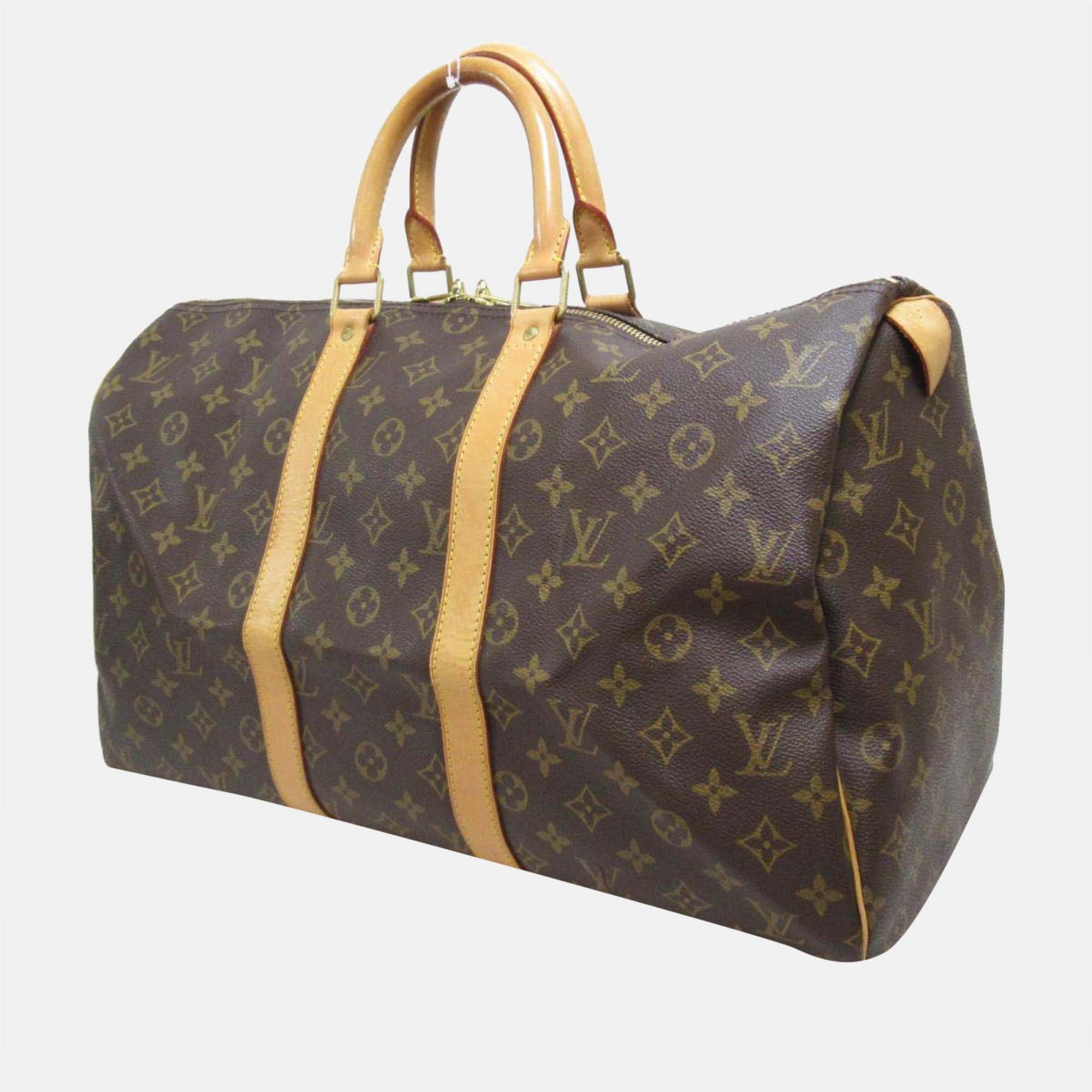 

Louis Vuitton Brown Canvas Monogram Keepall 45 Duffel Bag