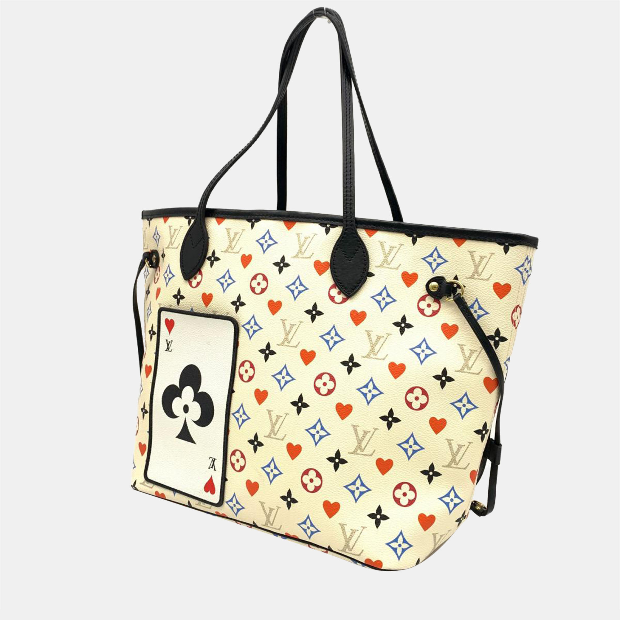 

Louis Vuitton White Monogram Canvas Game On Neverfull MM Tote Bag