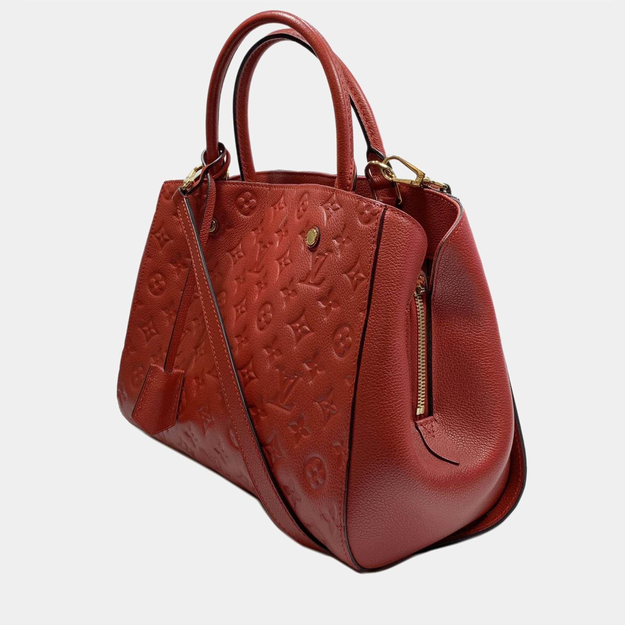 

Louis Vuitton Red Leather Monogram Empreinte Montaigne MM