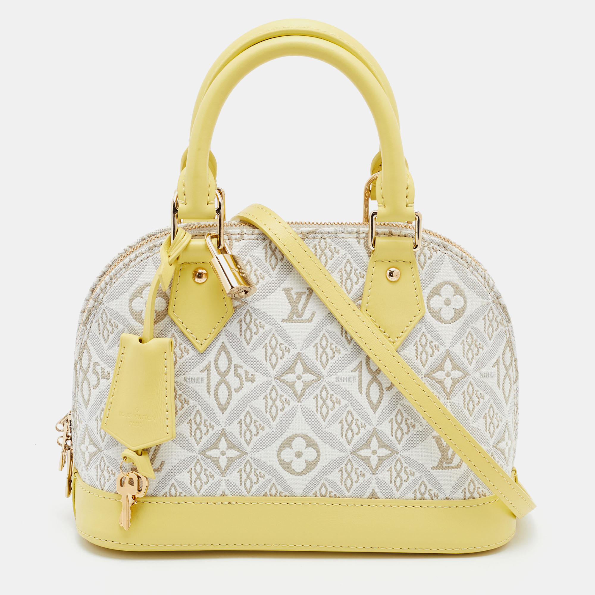 Louis Vuitton Alma BB Since 1854 Jacquard Ecru White/Yellow in  Canvas/Leather with Gold-tone - US