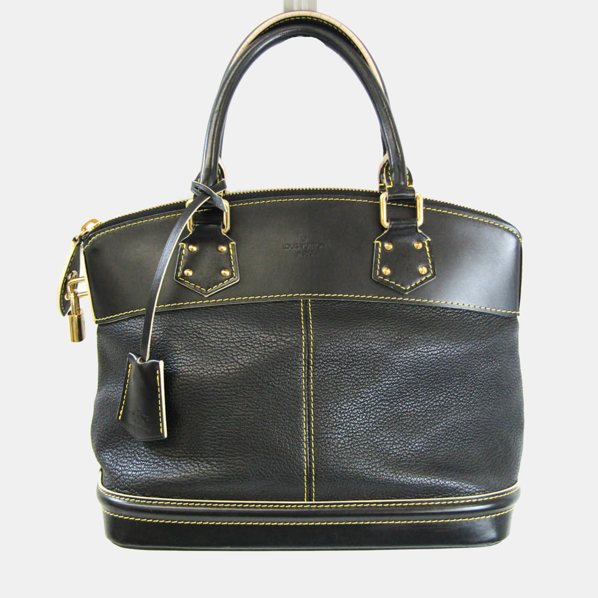 Pre-owned Louis Vuitton Black Leather Suhali Lockit Tote Bag