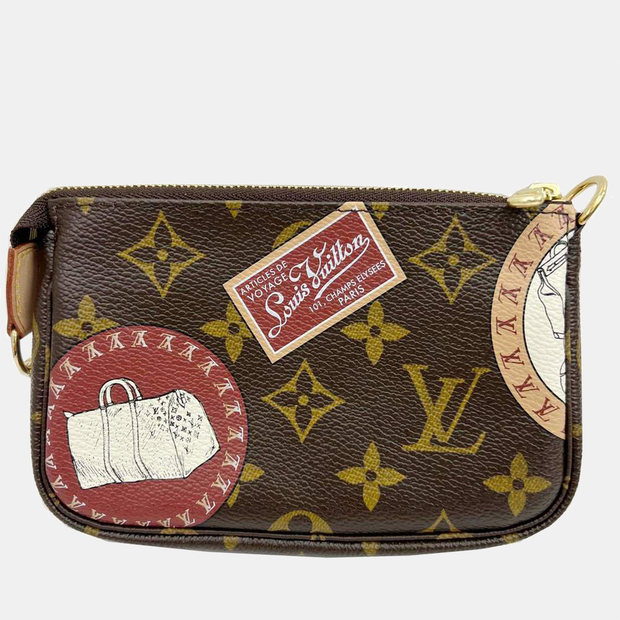 

Louis Vuitton Brown Monogram Canvas Limited Edition Patched Pochette Accessoires Shoulder Bag