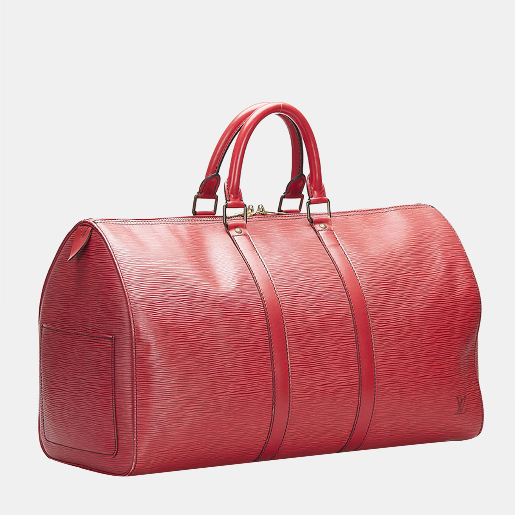 

Louis Vuitton Canvas  Keepall Duffel Bags, Red