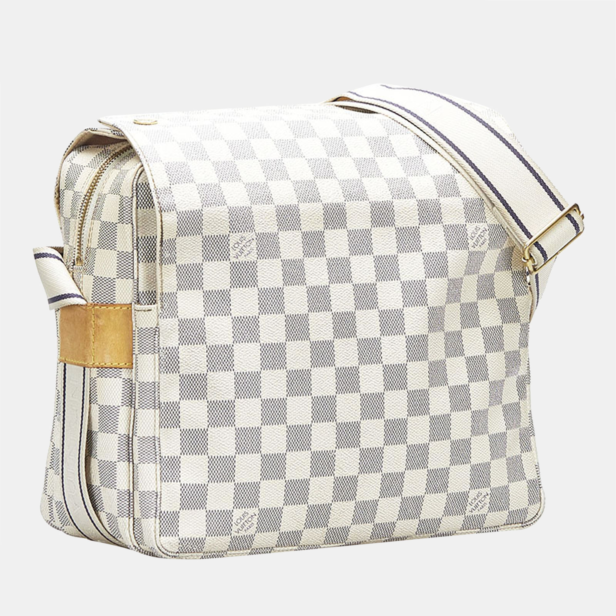 

Louis Vuitton White Canvas Damier Azur Naviglio bag