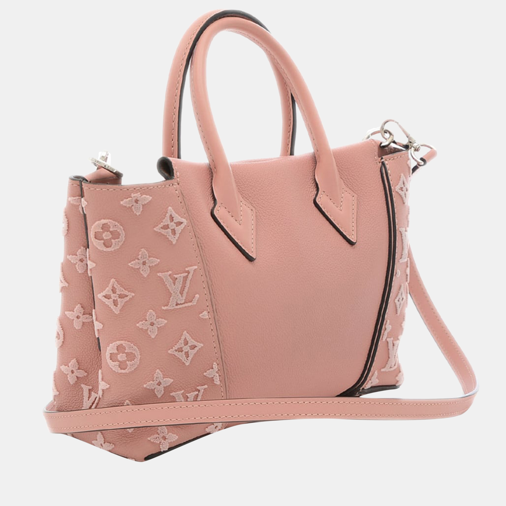 

Louis Vuitton Pink Leather Monogram Velours W PM Tote Bag