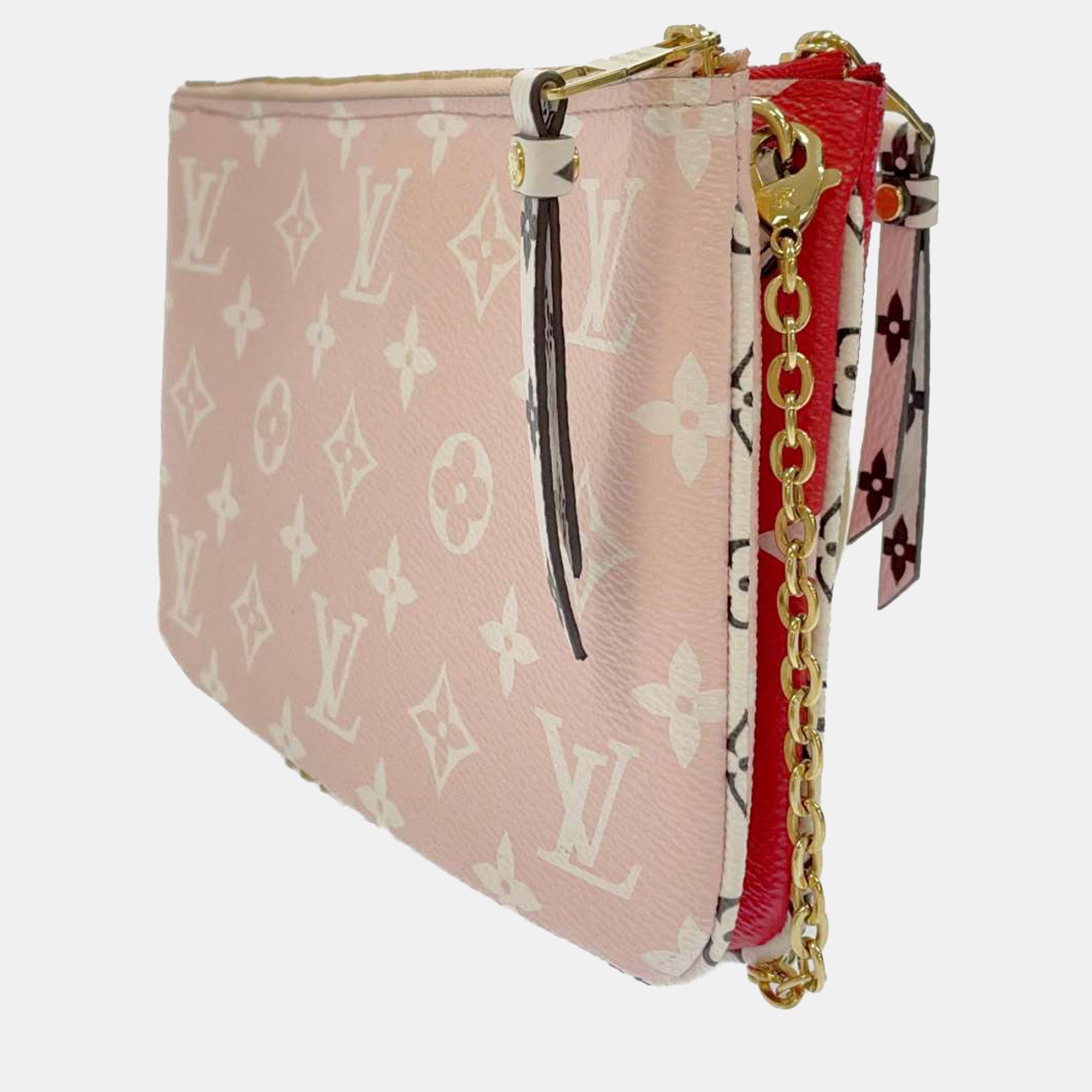 

Louis Vuitton Red/Pink Giant Monogram Canvas Double Zip Pochette Limited Edition Shoulder Bag