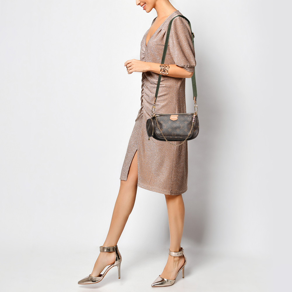 

Louis Vuitton Fatigue Green Monogram Canvas Multi Pochette Accessoires, Brown