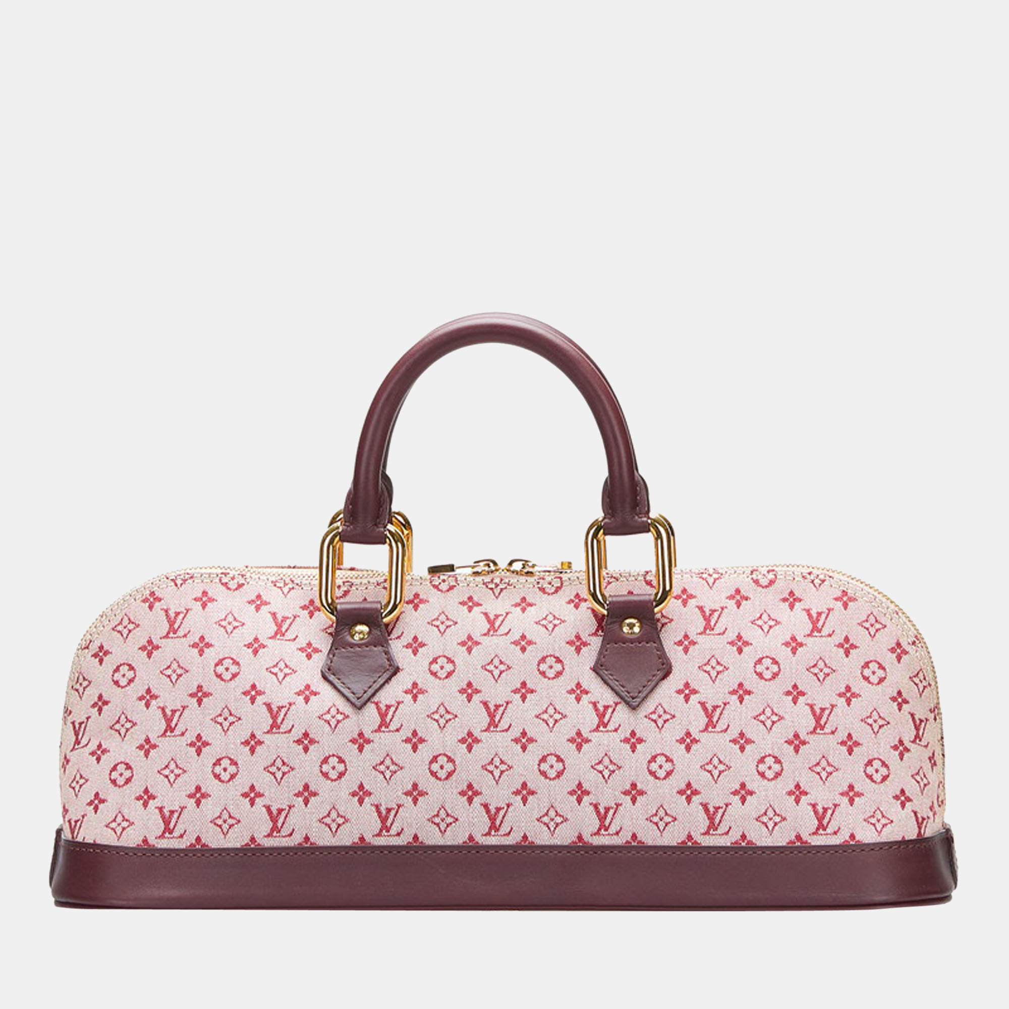 Alma long handbag Louis Vuitton Red in Denim - Jeans - 17828028