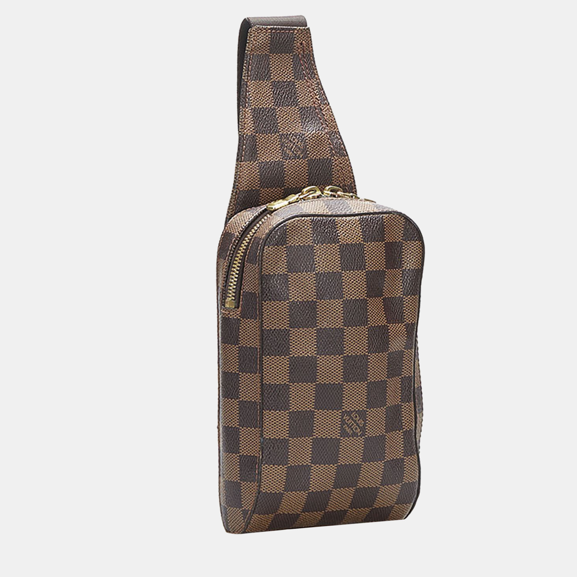 

Louis Vuitton Brown Canvas Damier Ebene Geronimos bag