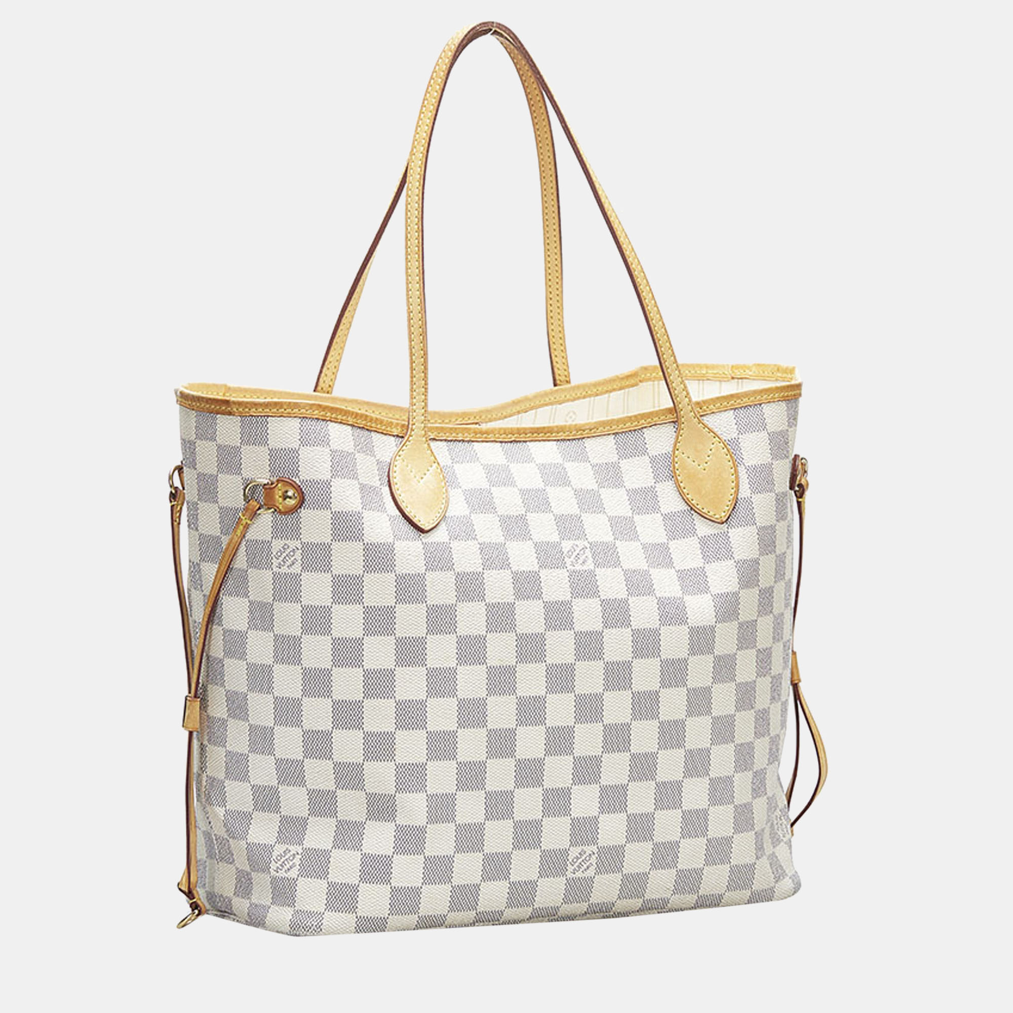 

Louis Vuitton White Canvas Damier Azur Neverfull MM