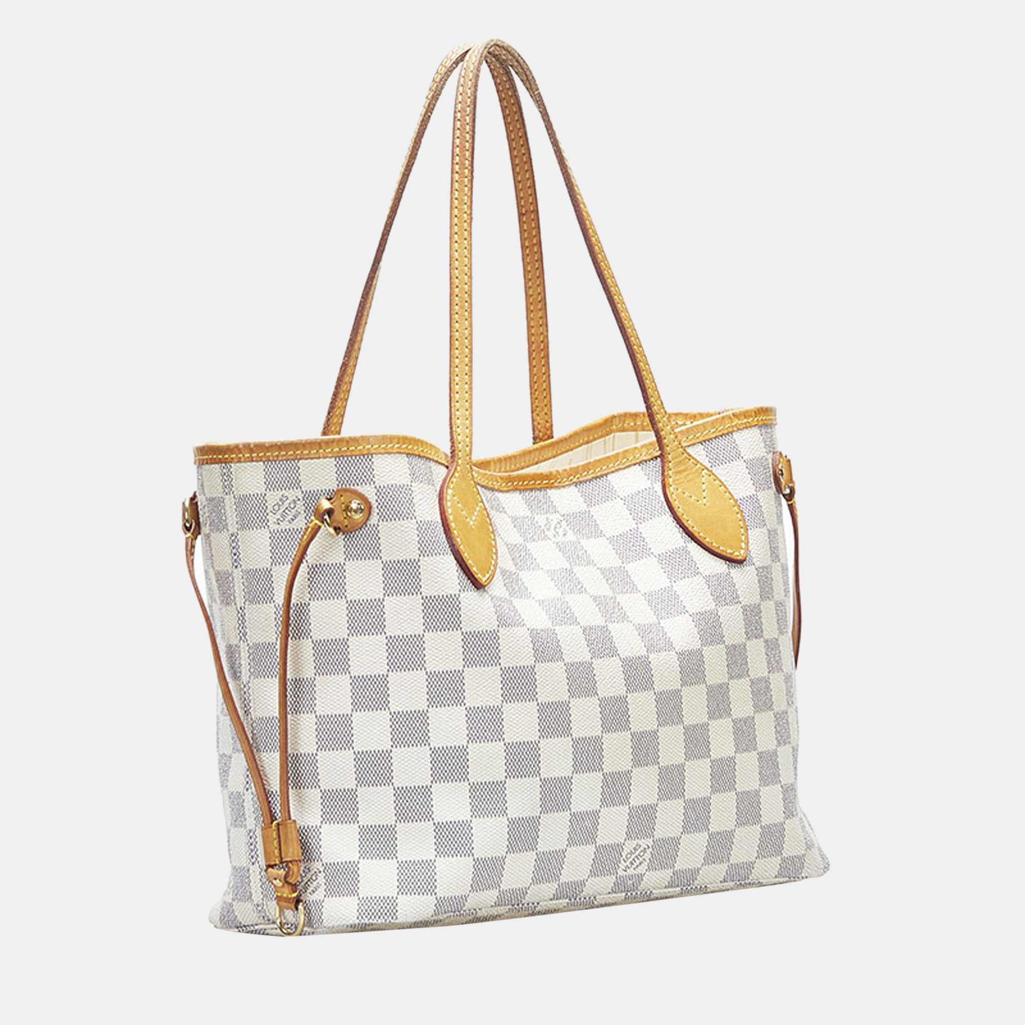 

Louis Vuitton White Canvas Damier Azur Neverfull PM Bag