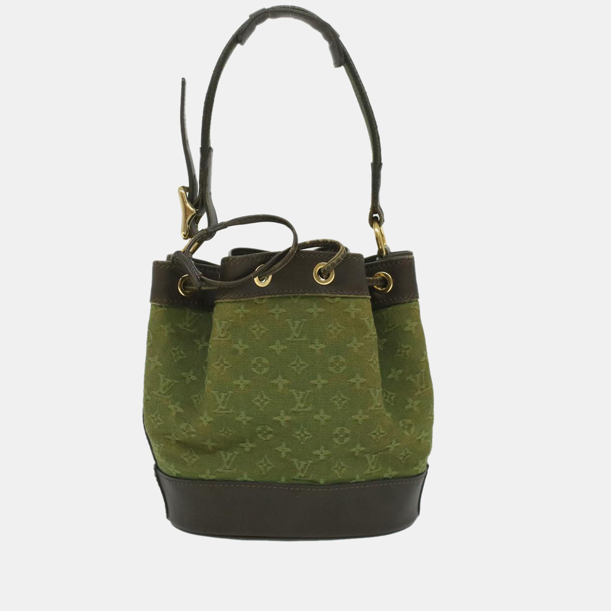 Pre-owned Louis Vuitton Green/brown Mini Lin Canvas Noelie Tote Bag