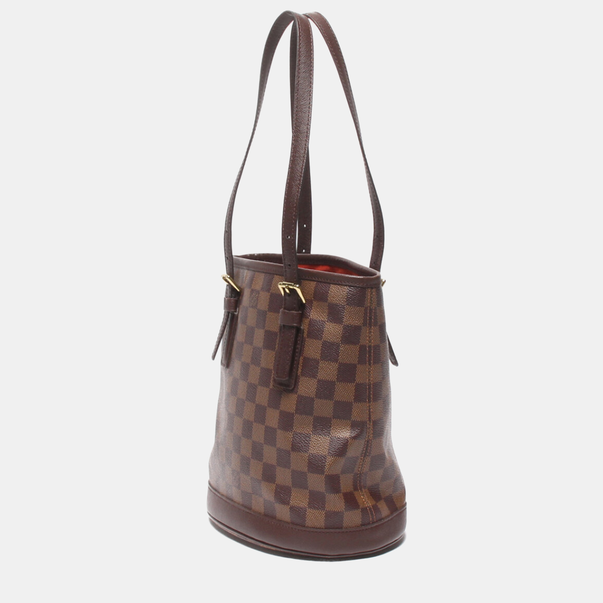 

Louis Vuitton Brown Coated Canvas Leather Monogram Malle Bucket Shoulder Bag