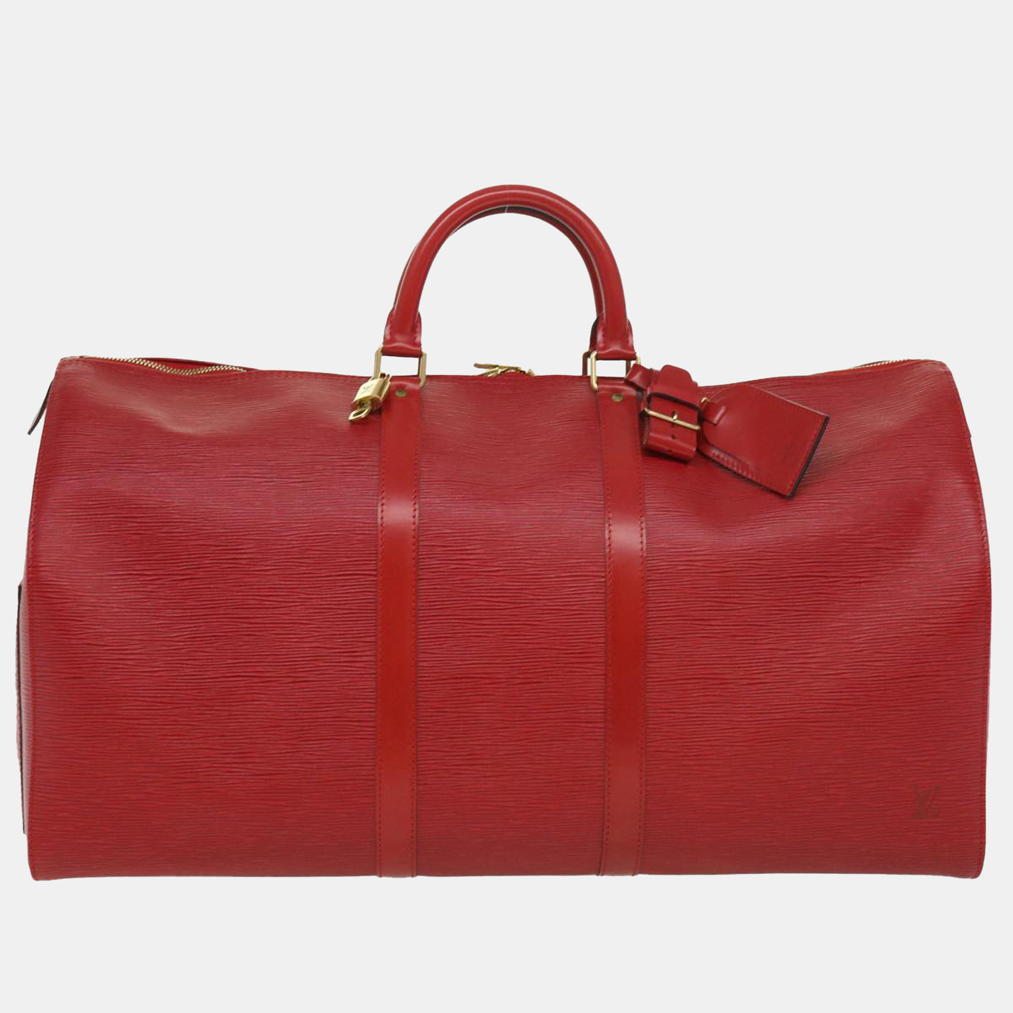 Vintage Louis Vuitton Keepall 55 Red Epi Leather Duffel Bag VI884