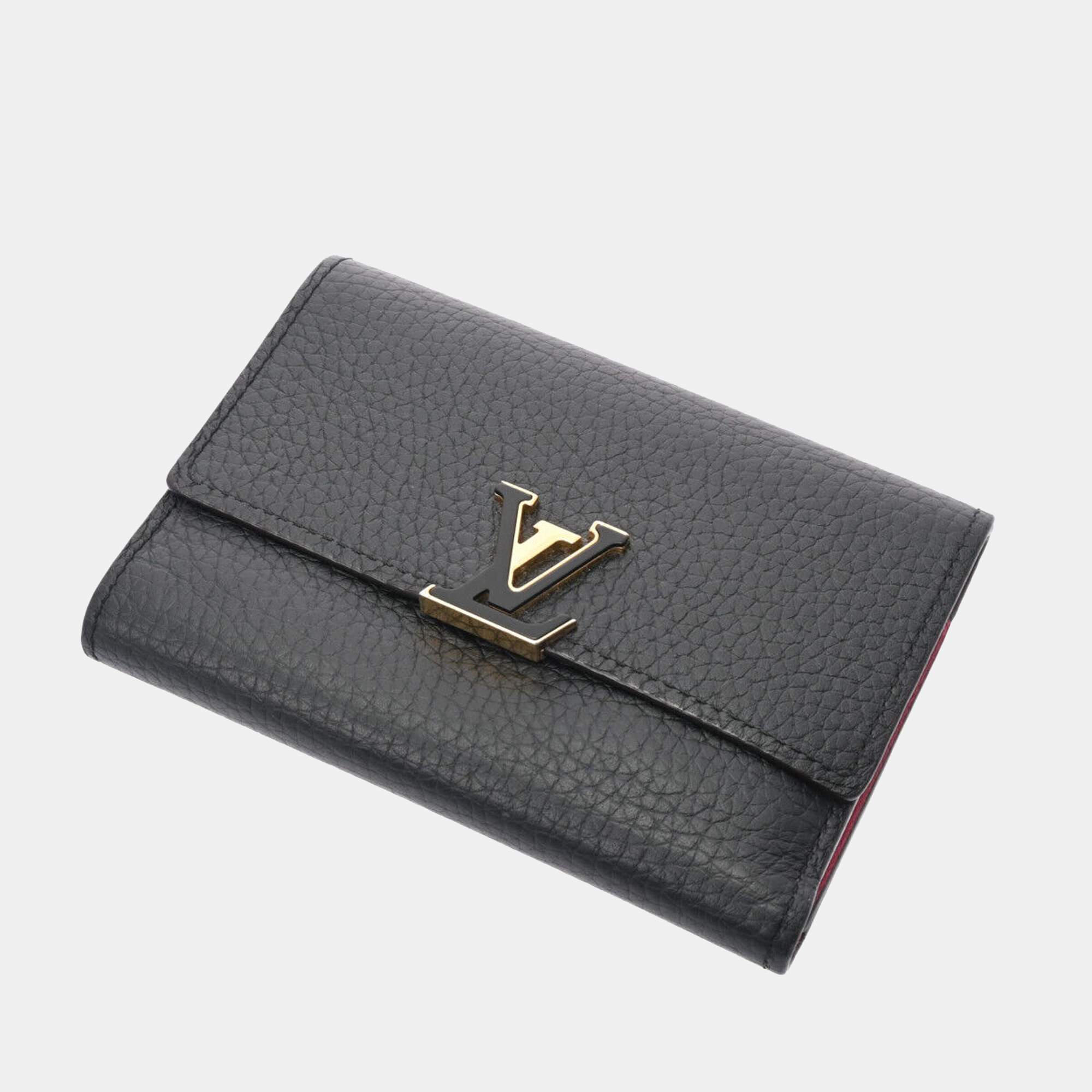 

Louis Vuitton Black Taurillon Leather Capucines Compact Wallet