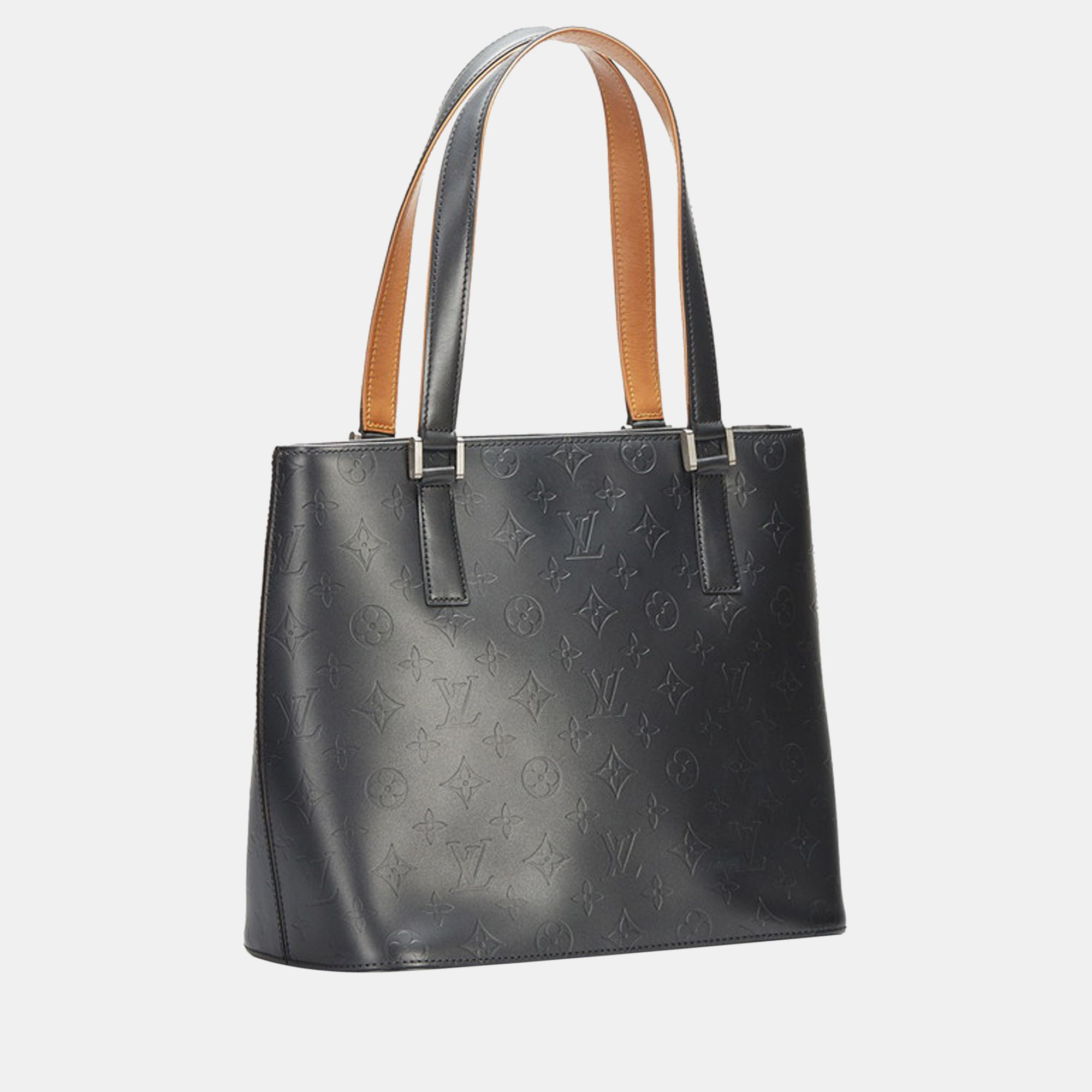 

Louis Vuitton Grey Leather Mat Stockton Tote Bag