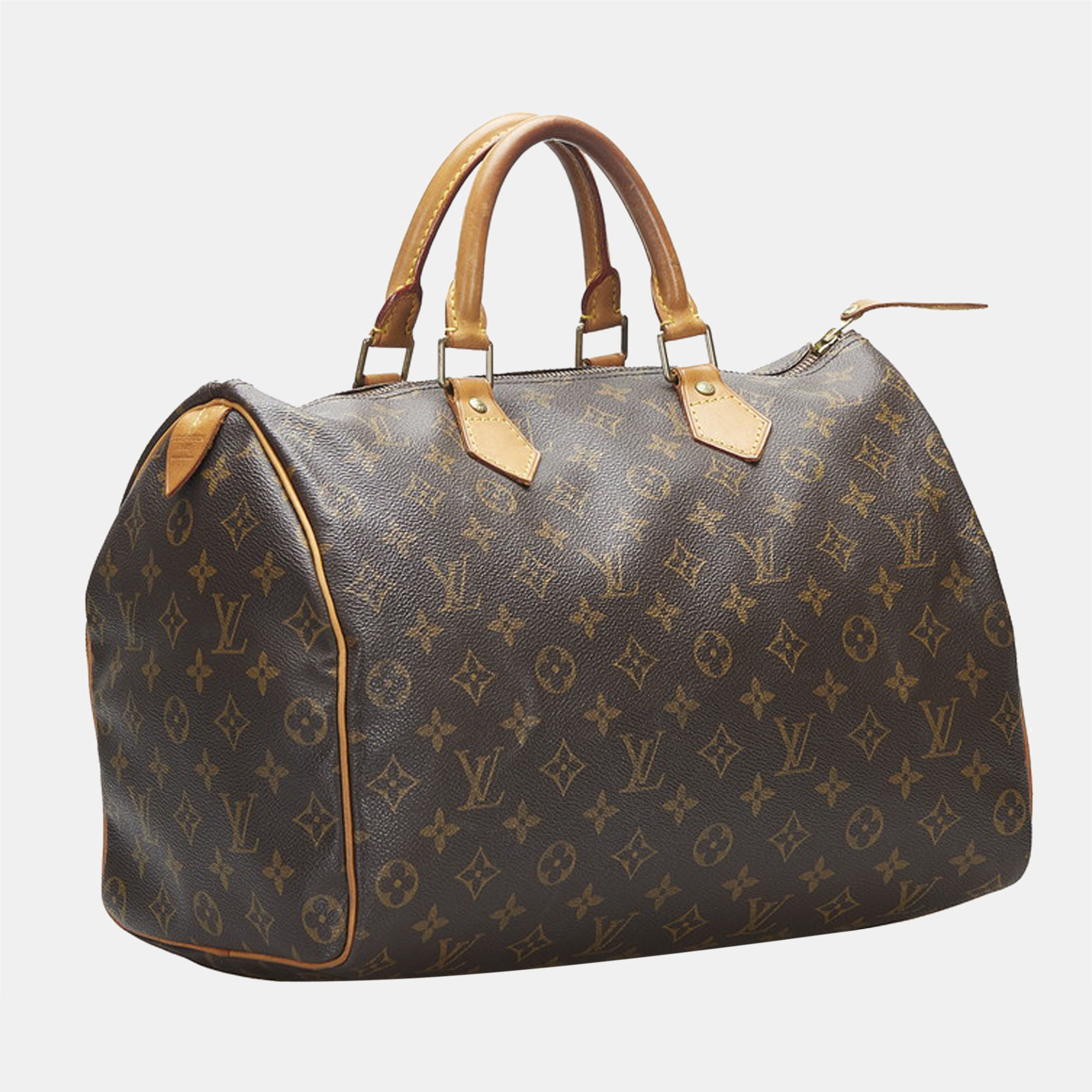 

Louis Vuitton Brown Canvas Monogram Speedy 35 Satchel Bag