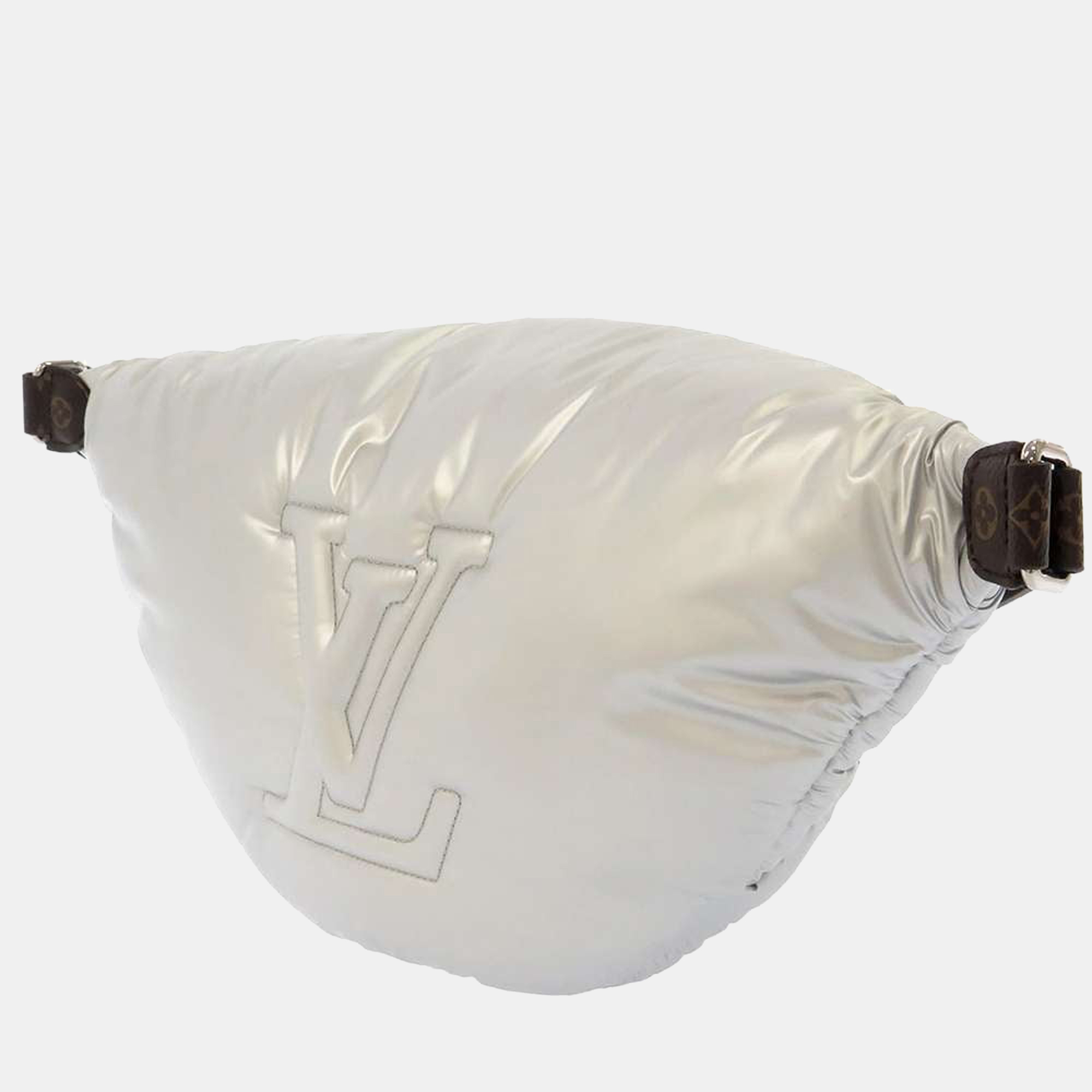 

Louis Vuitton Silver/Brown Nylon and Monogram Canvas Pillow Maxi Bumbag