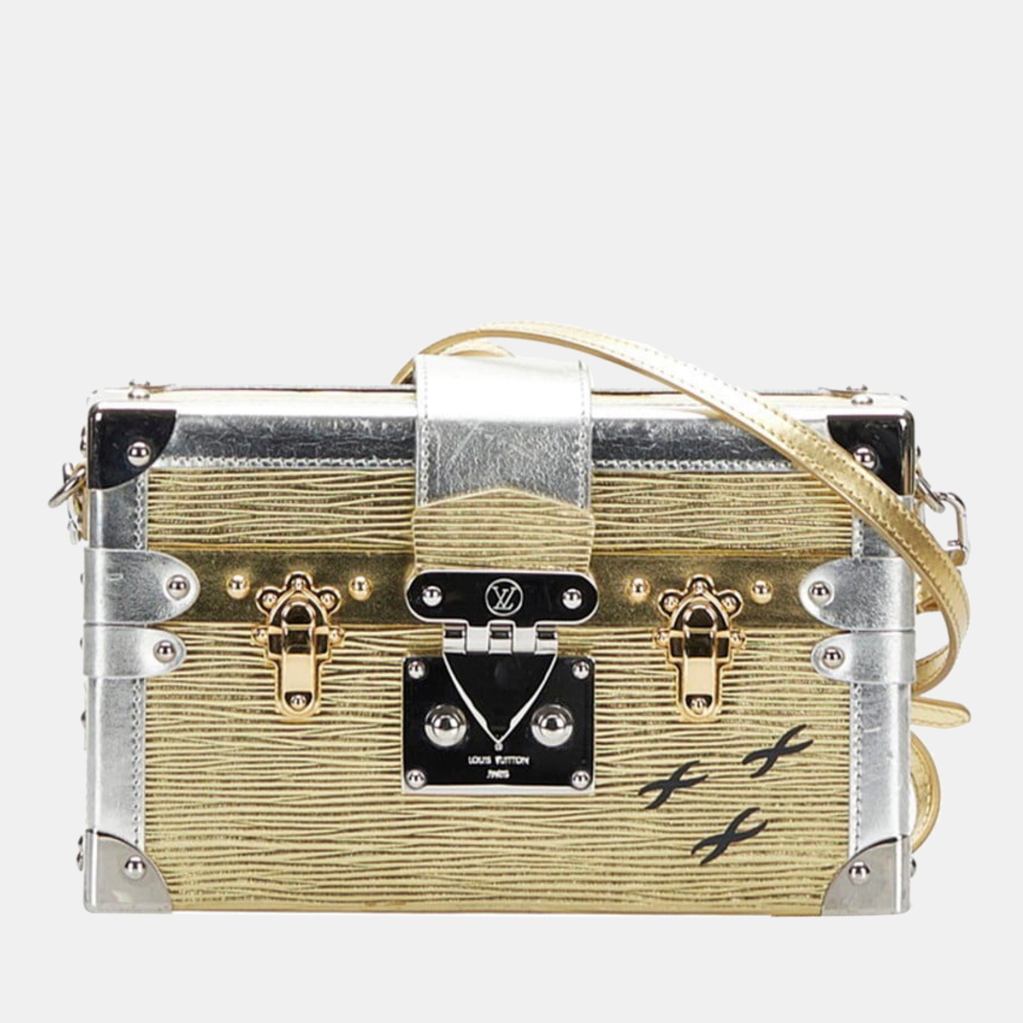 Pre-owned Louis Vuitton Gold Epi Leather Petite Malle Shoulder Bag