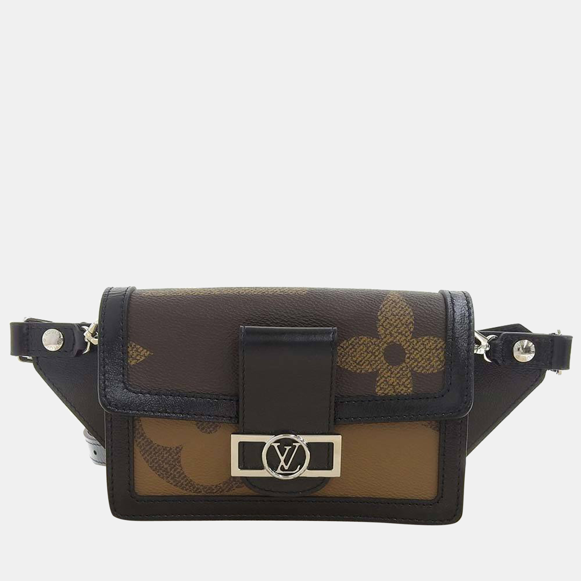 Pre-owned Louis Vuitton Brown Monogram Giant Reverse Dauphine Bumbag Belt Bag