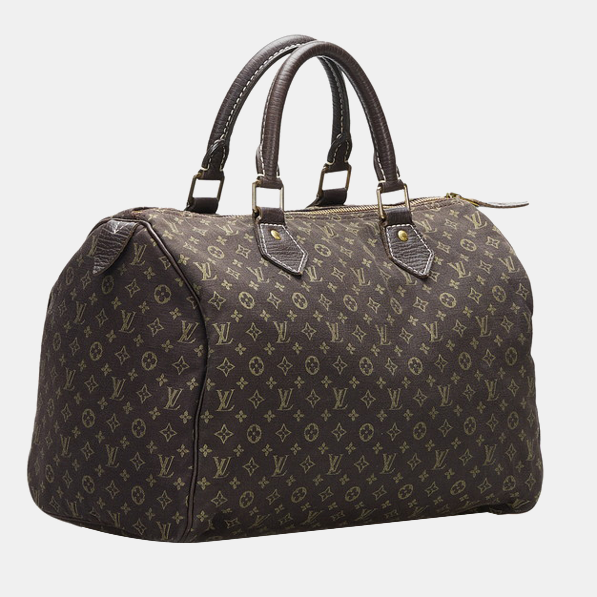 

Louis Vuitton Brown Monogram Mini Lin Speedy 30 Top Handle Bag